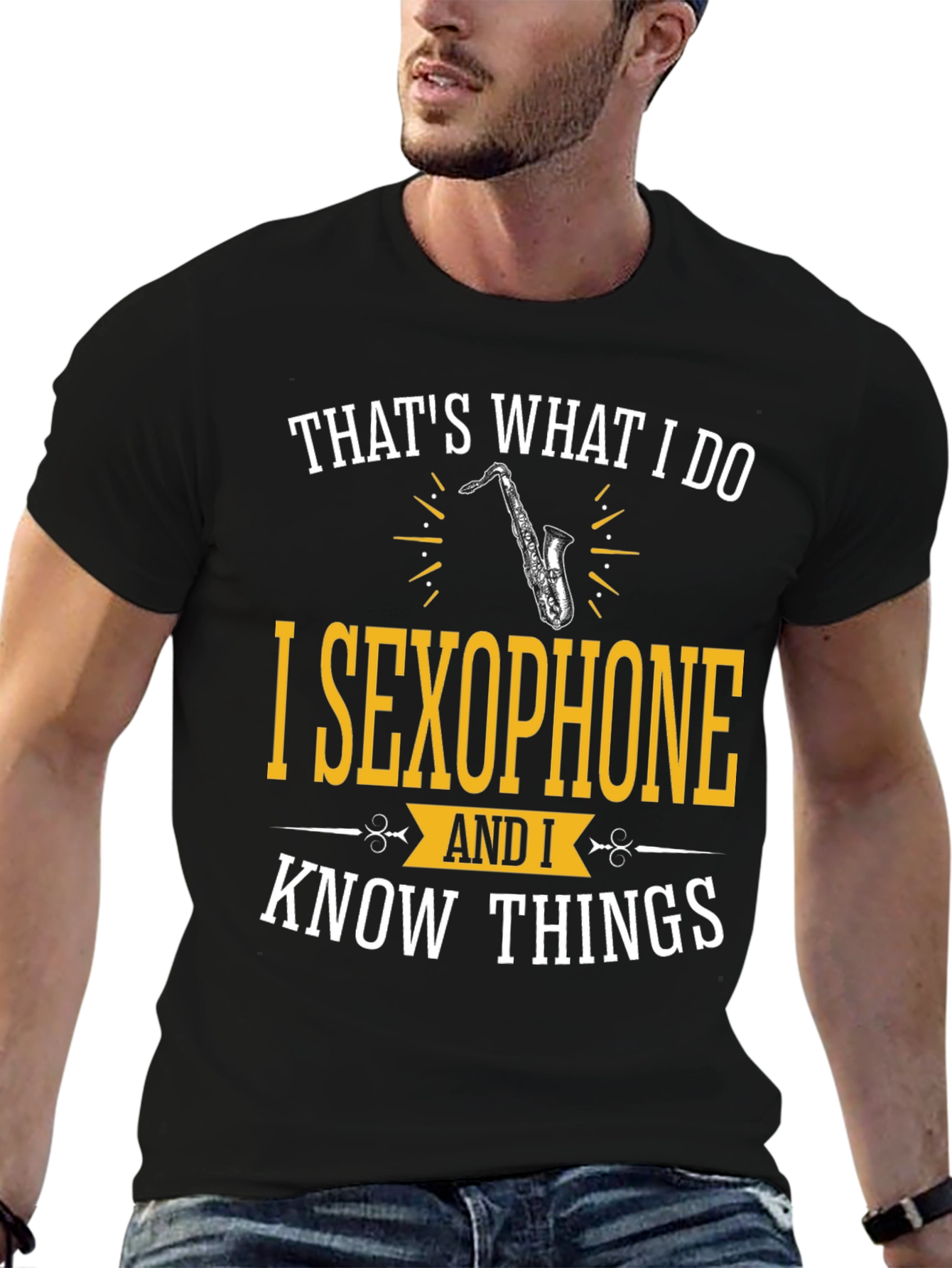 Black Saxophone Player T-Shirt - That's What I Do view 6
