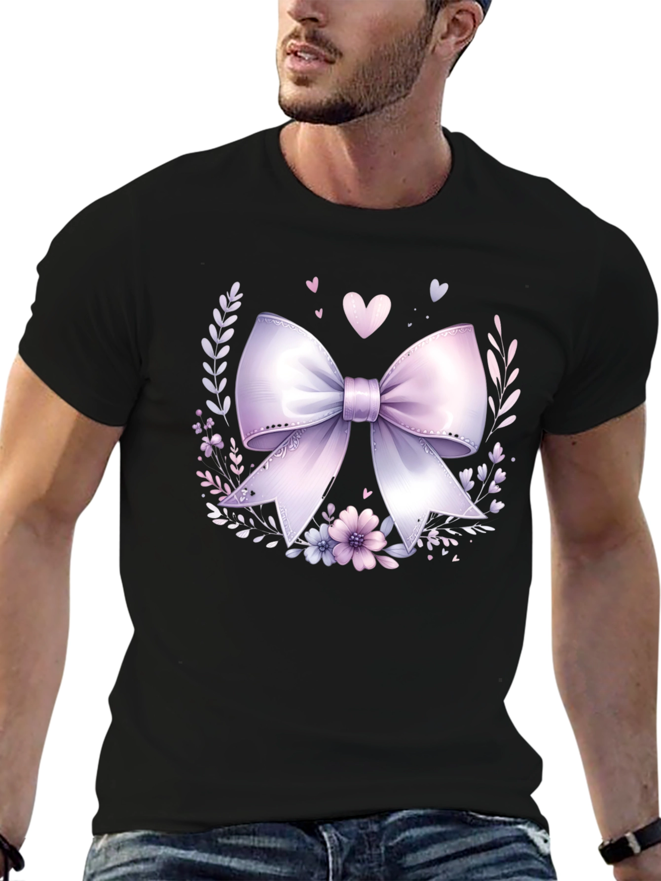 Floral Bow Graphic Tee - Stylish Casual Wear - 6