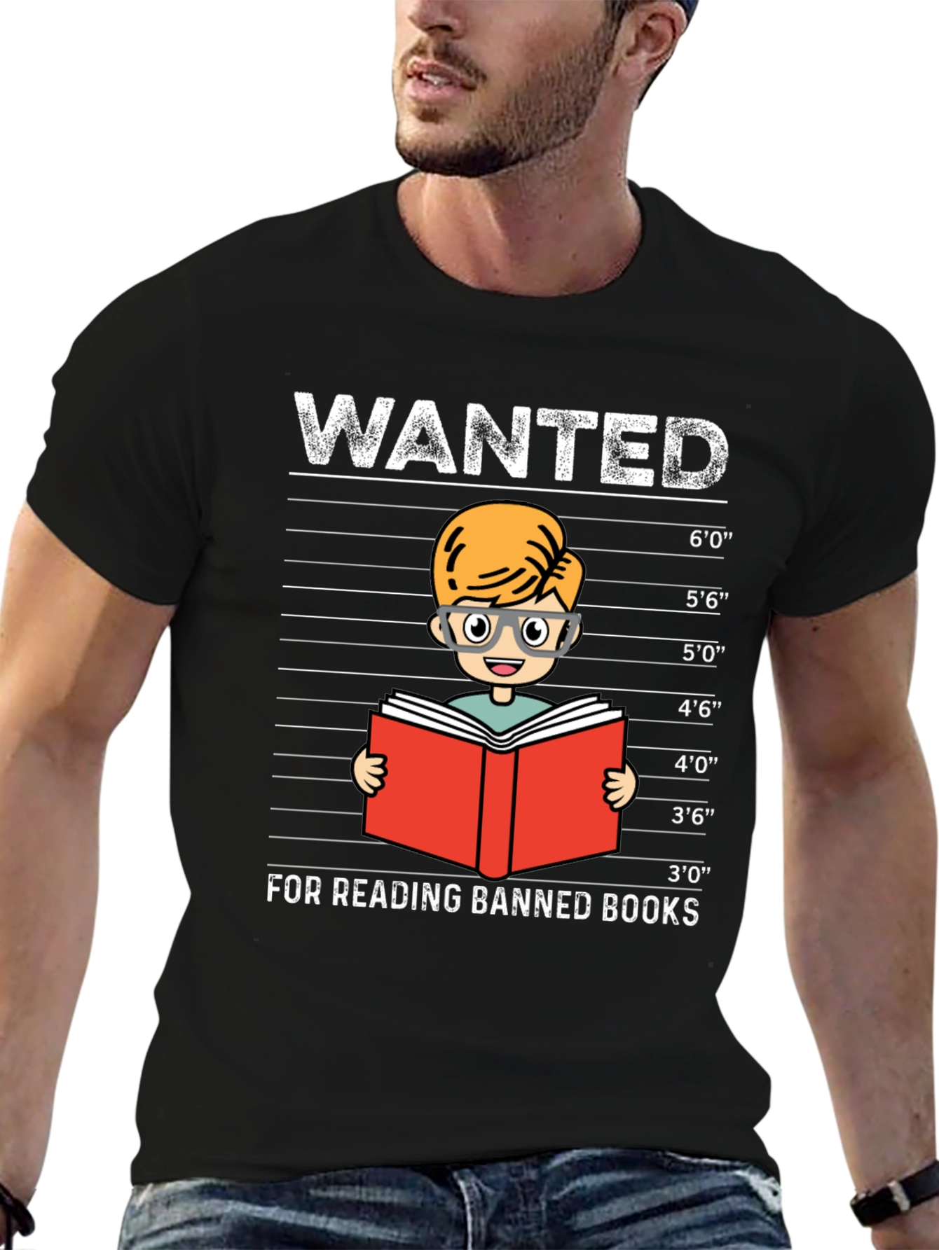 Black Wanted For Reading Banned Books T-Shirt view 6