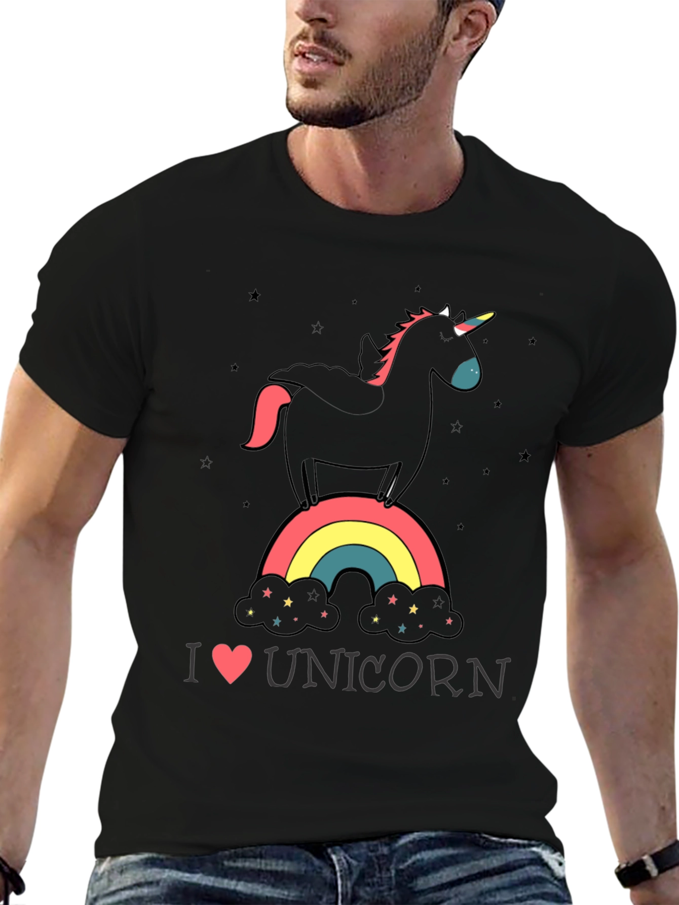 Black I Heart Unicorn T-Shirt view 6