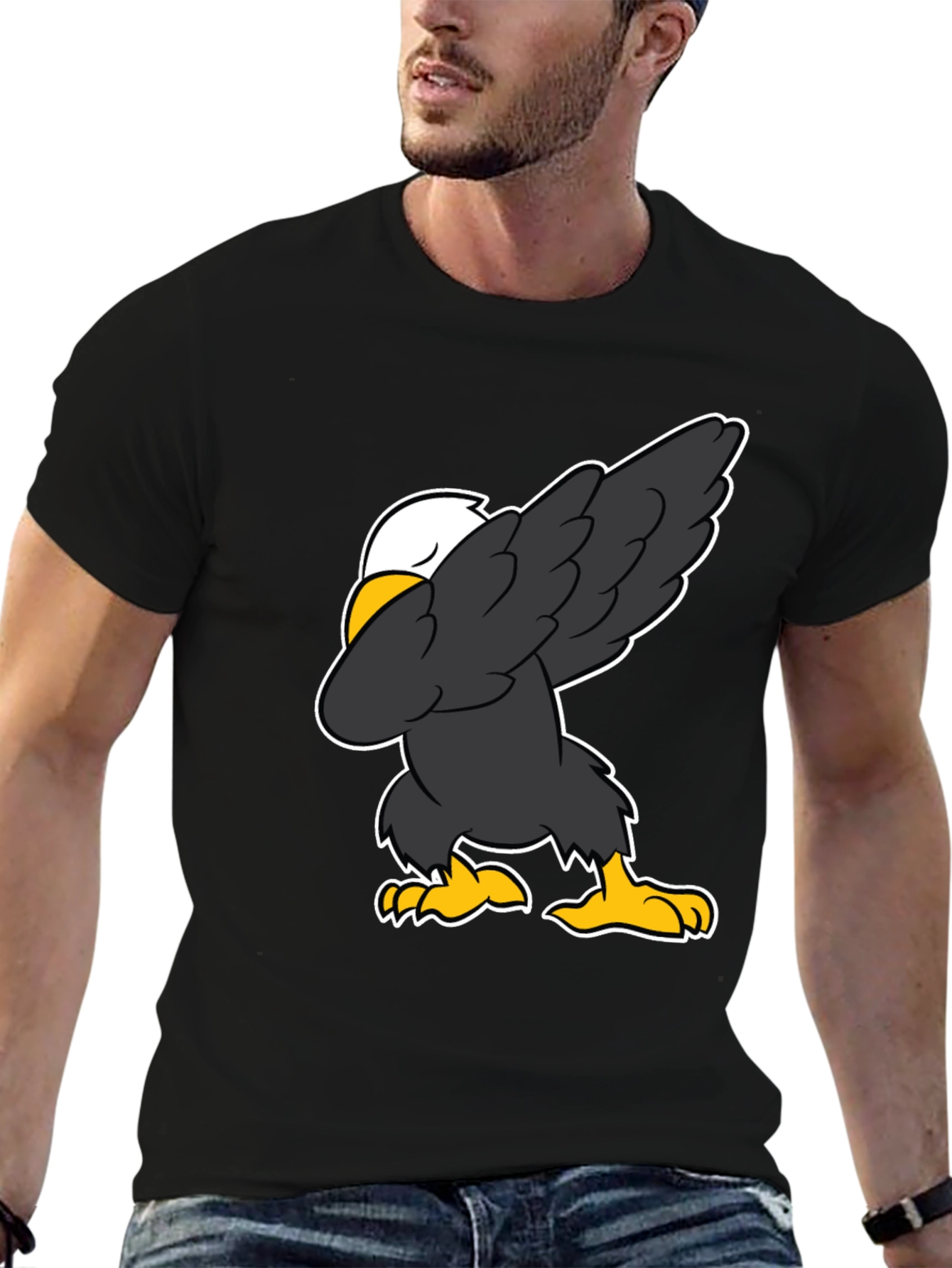 Black Dabbing Eagle Graphic Tee - Patriotic Fun view 6