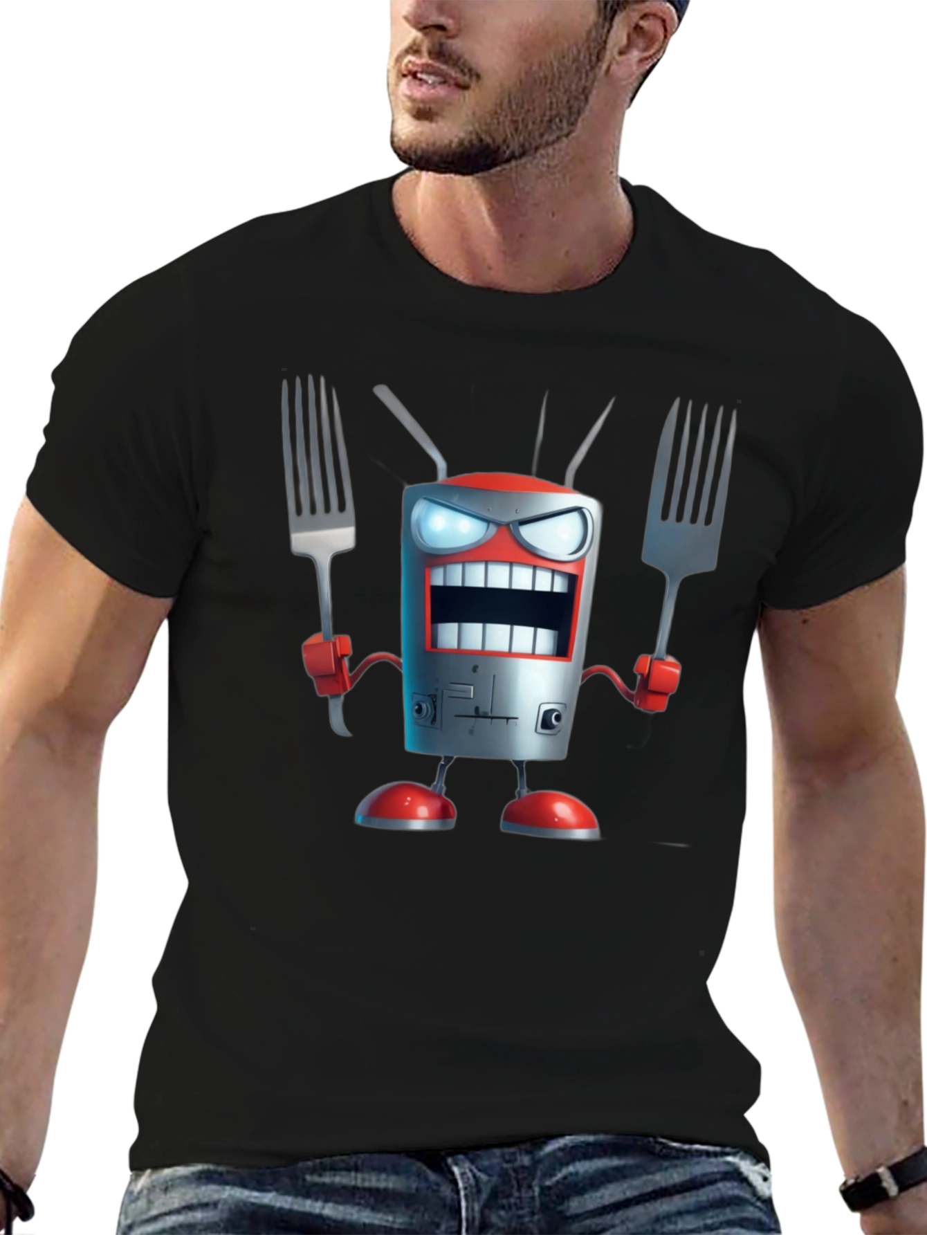 Robot Chef T-Shirt - Funny Cartoon Design - 6