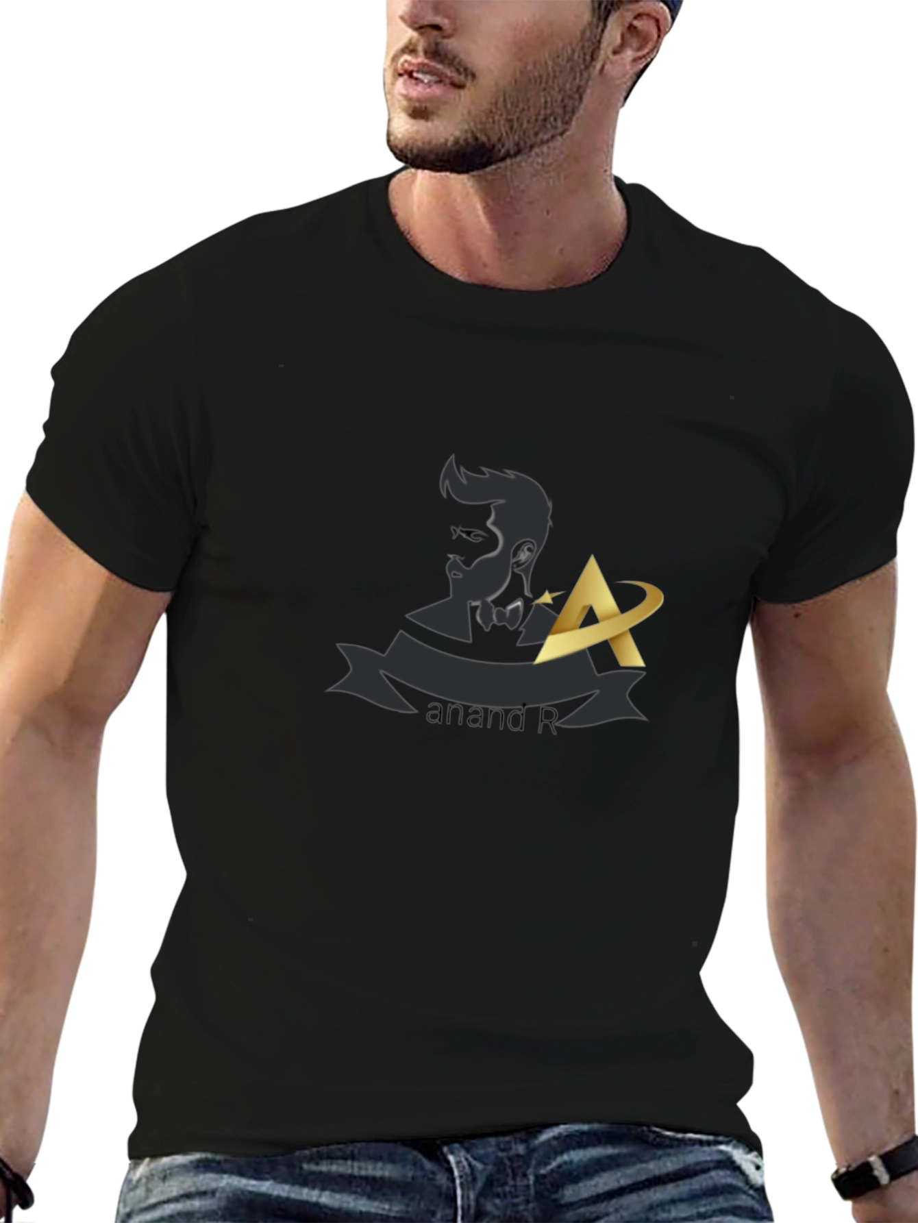 Black Stylish Black T-Shirt with Unique Graphic Design view 6