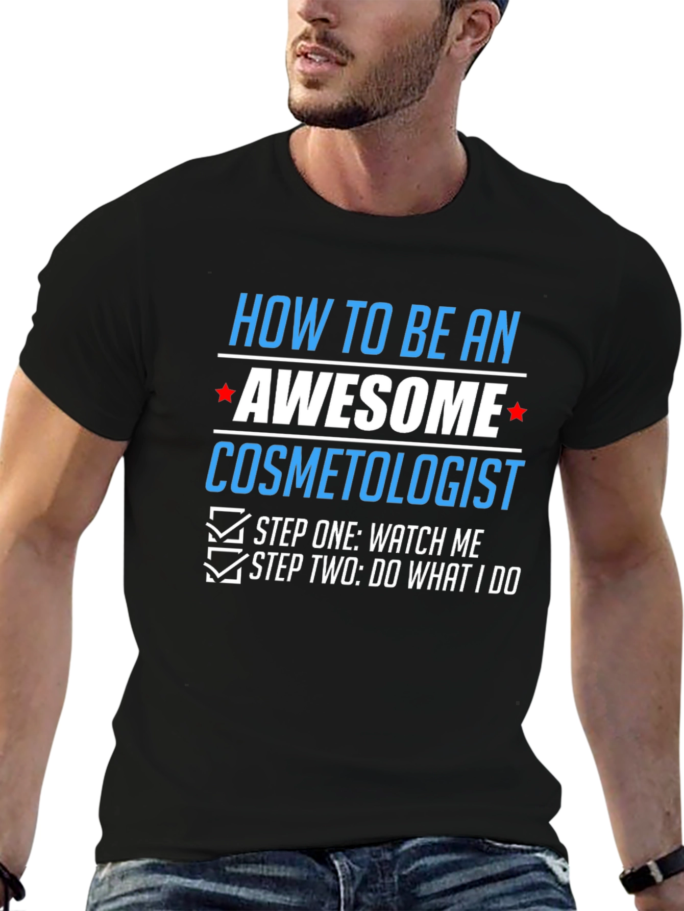 Black Awesome Cosmetologist T-Shirt - Funny Gift Tee view 6