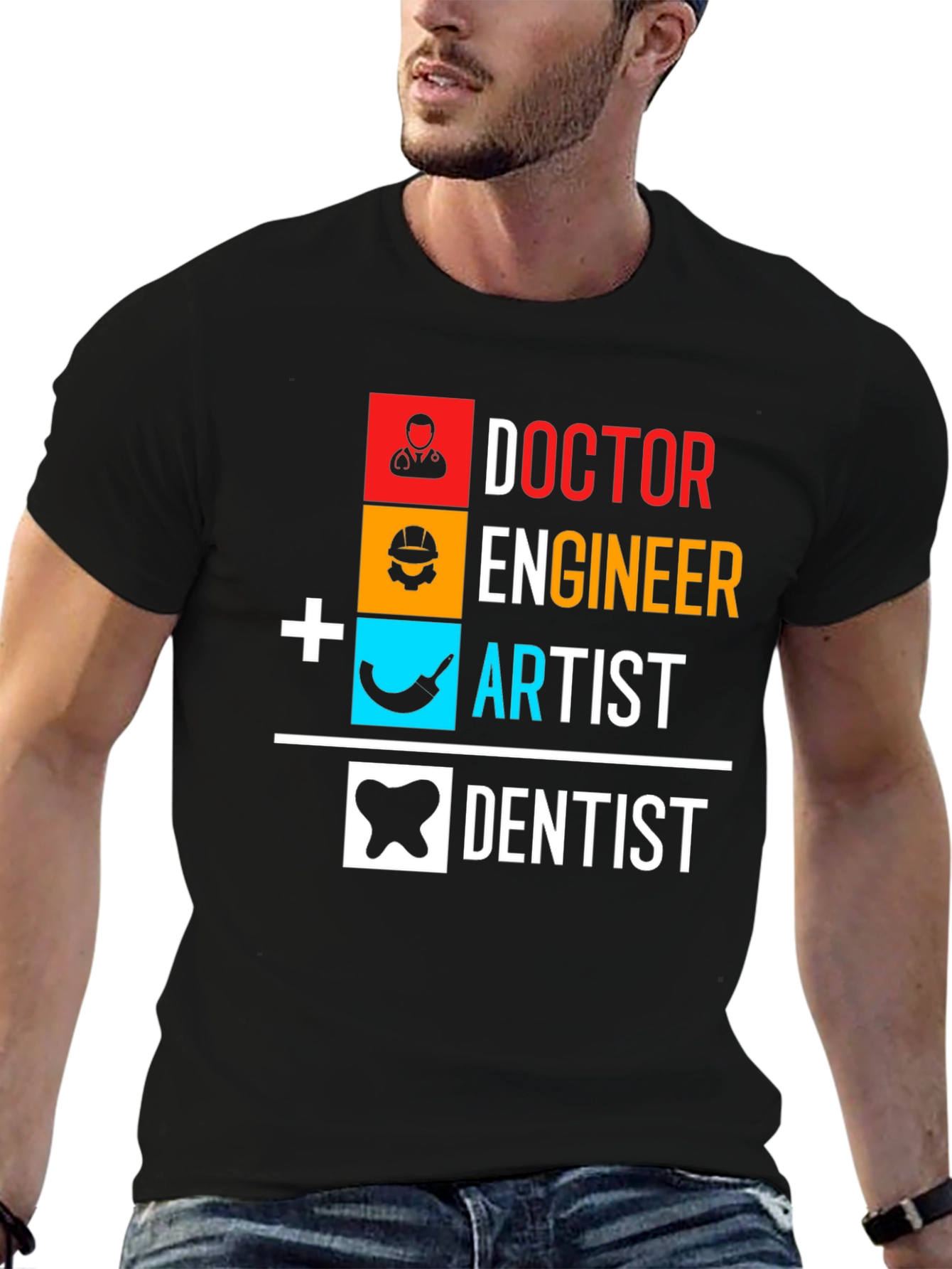 Black Doctor Engineer Artist Dentist Graphic Tee view 6