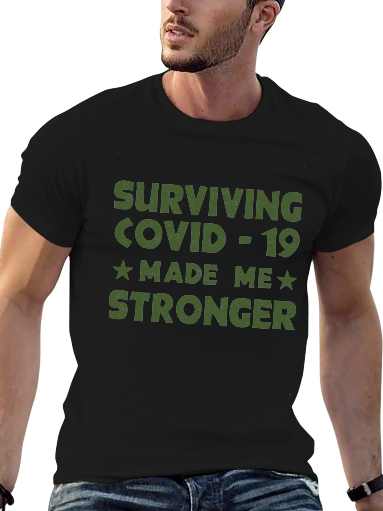 Black Surviving COVID-19 Graphic Tee view 6