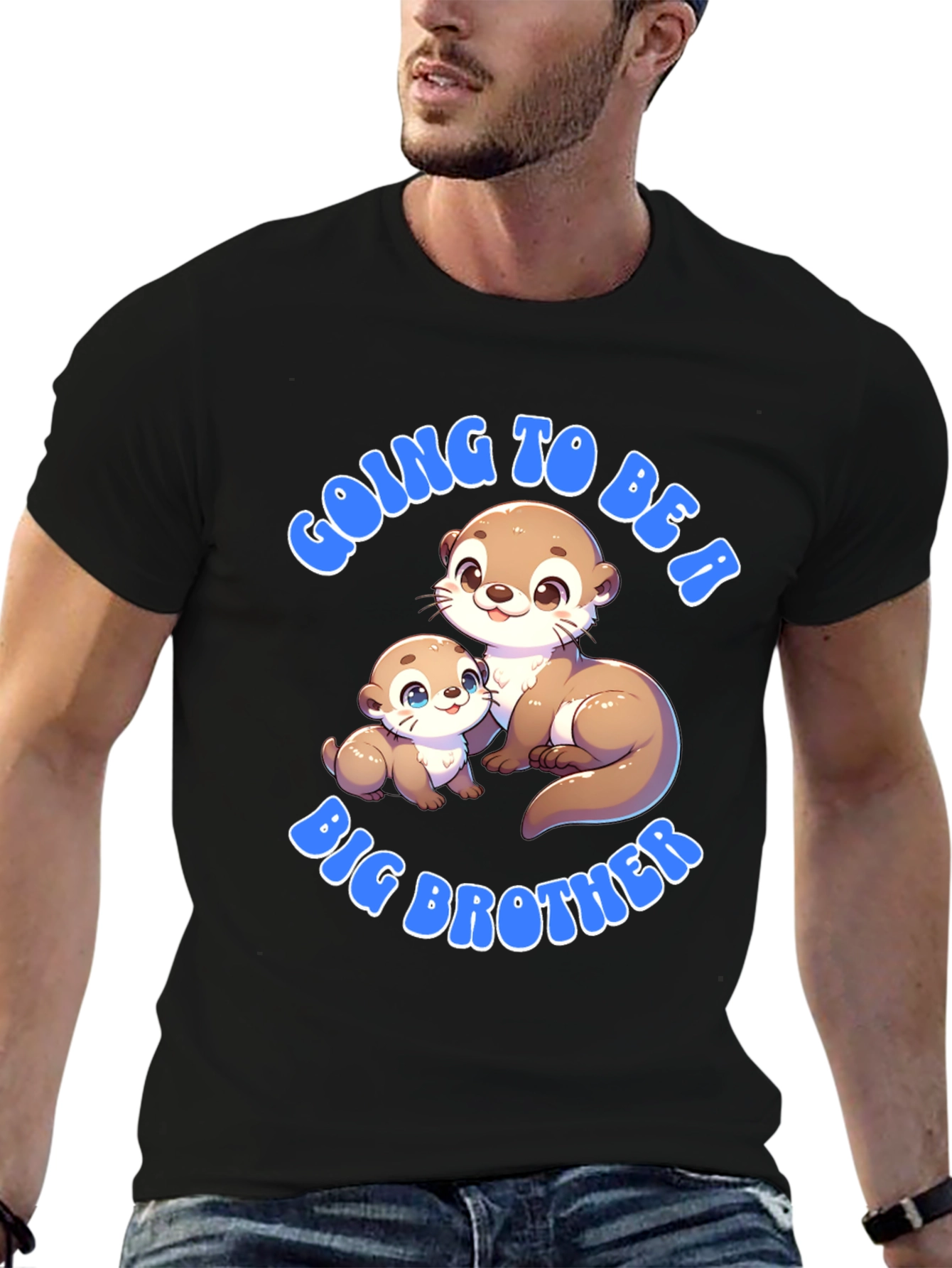 Black Going to be a Big Brother Otter T-Shirt view 6