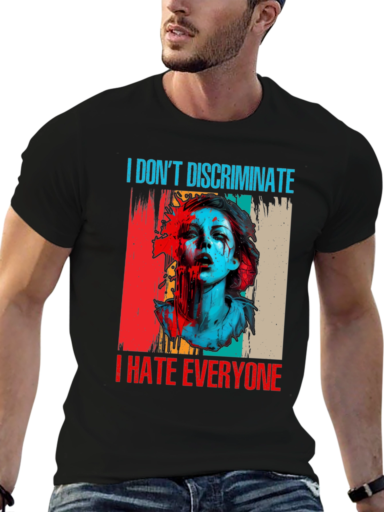 Black I Hate Everyone Graphic Tee view 6
