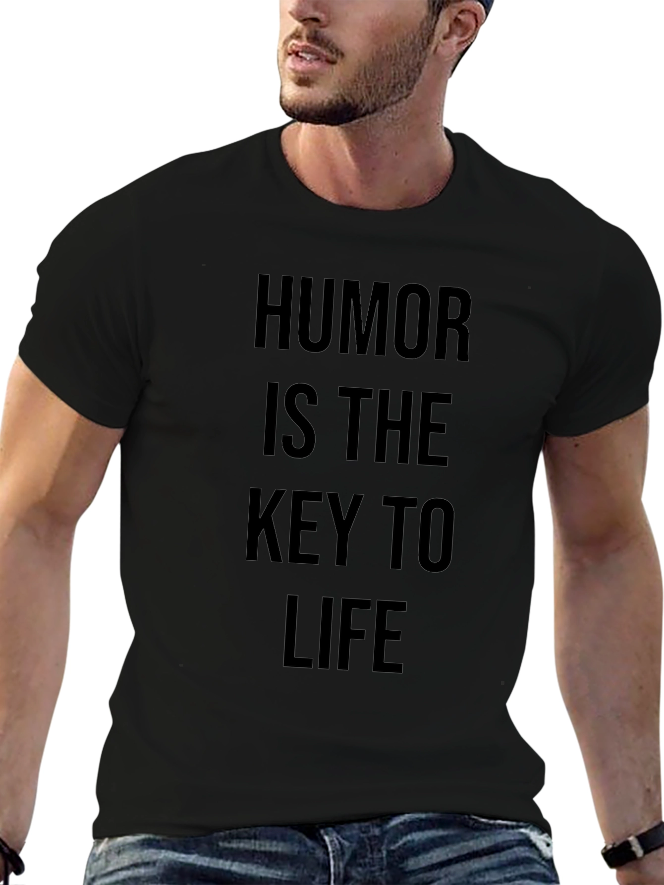 Black Humor Is The Key To Life Black T-Shirt view 6