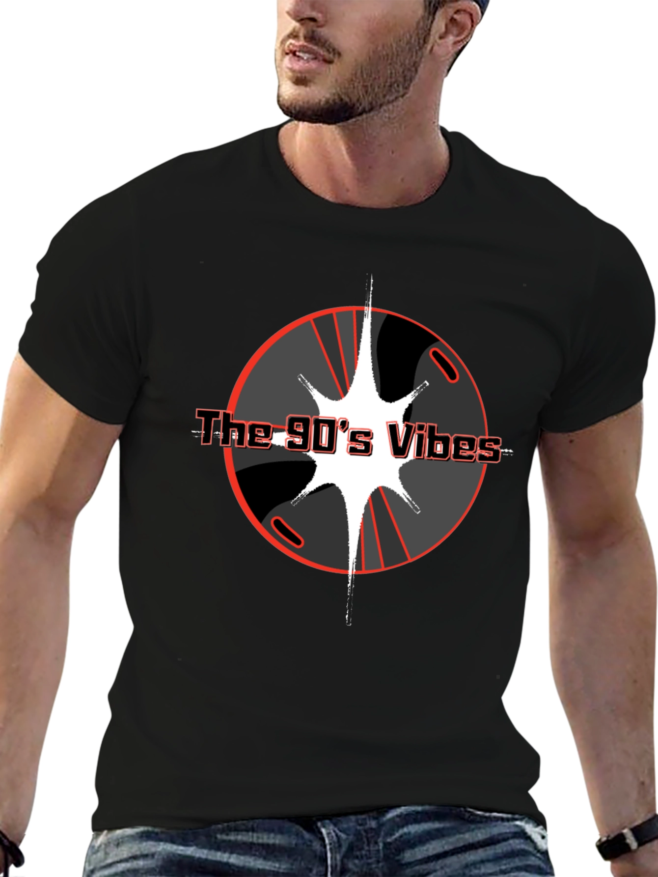 Black The 90's Vibes Graphic T-Shirt view 6