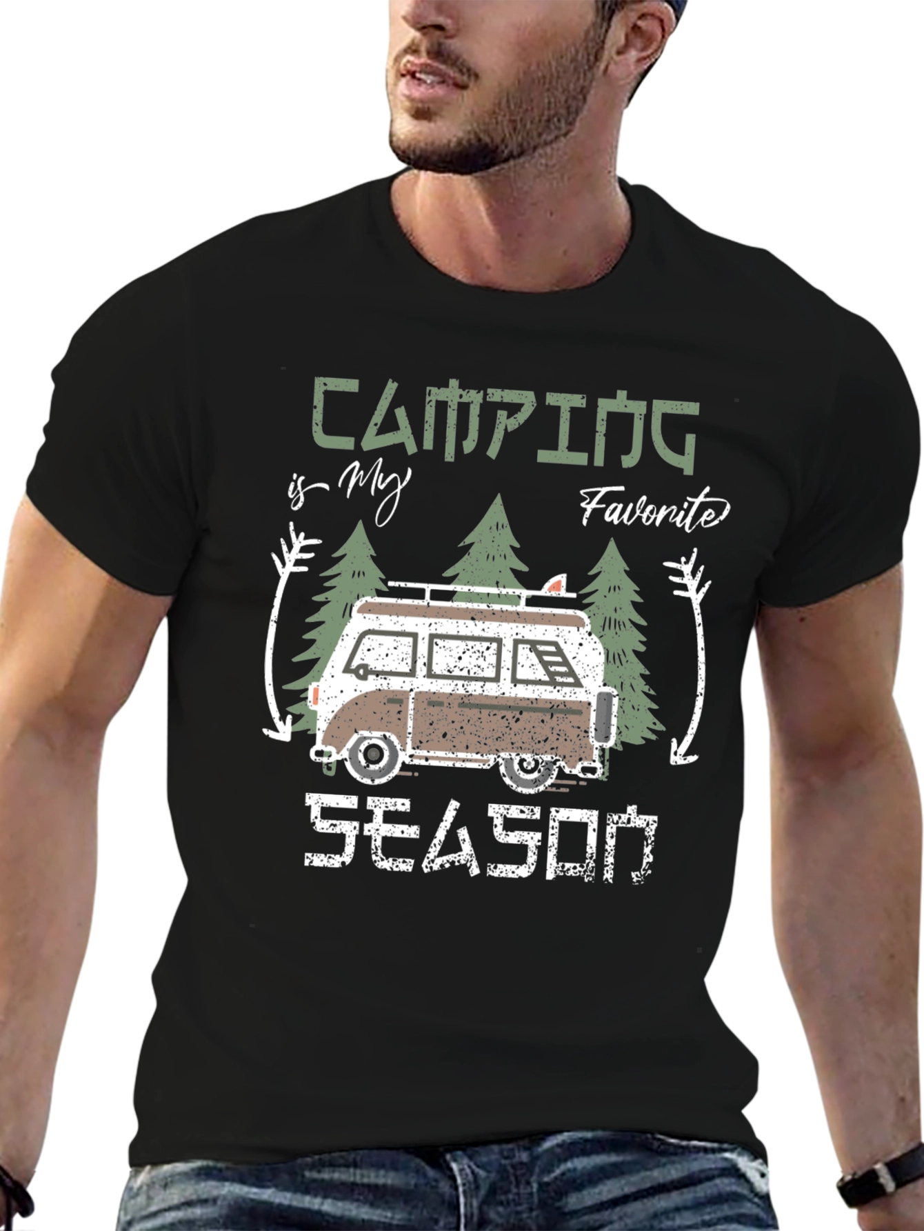 Black Camping is My Favorite Season Graphic T-Shirt view 6