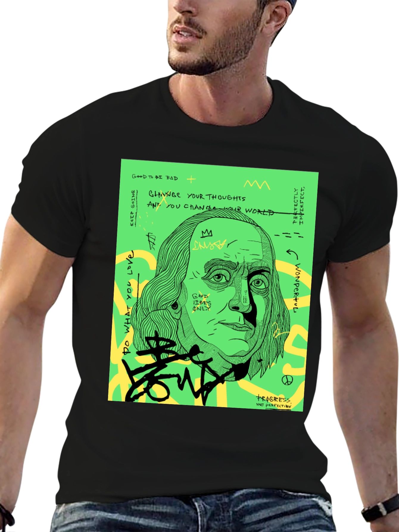 Edgy Benjamin Franklin Graphic Tee - 6