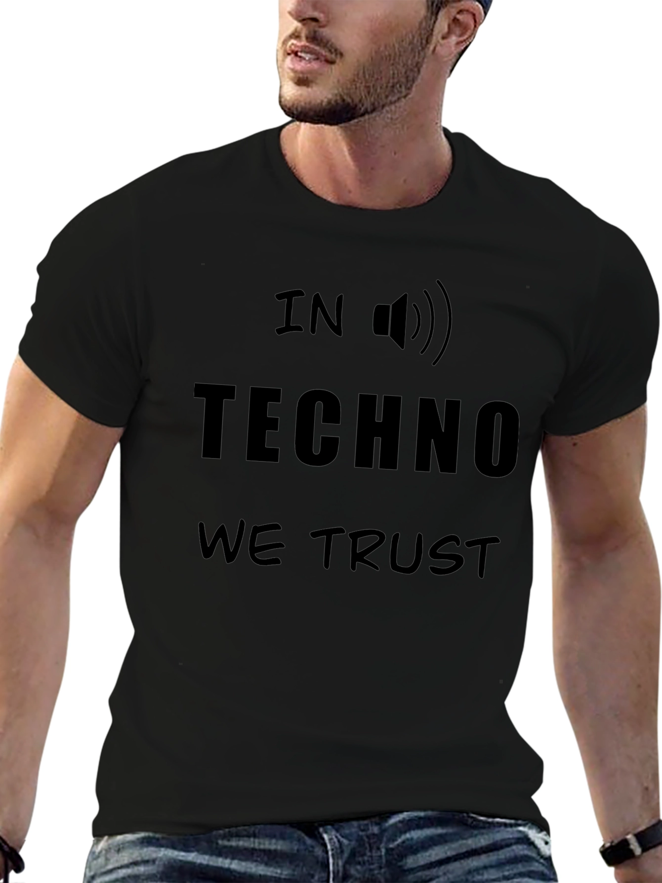 Black In Techno We Trust Black Graphic Tee view 6