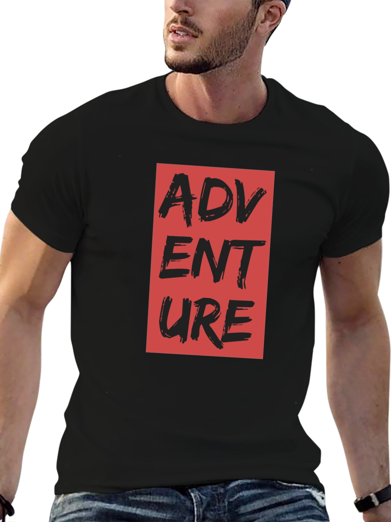Black Adventure Graphic Print T-Shirt view 6