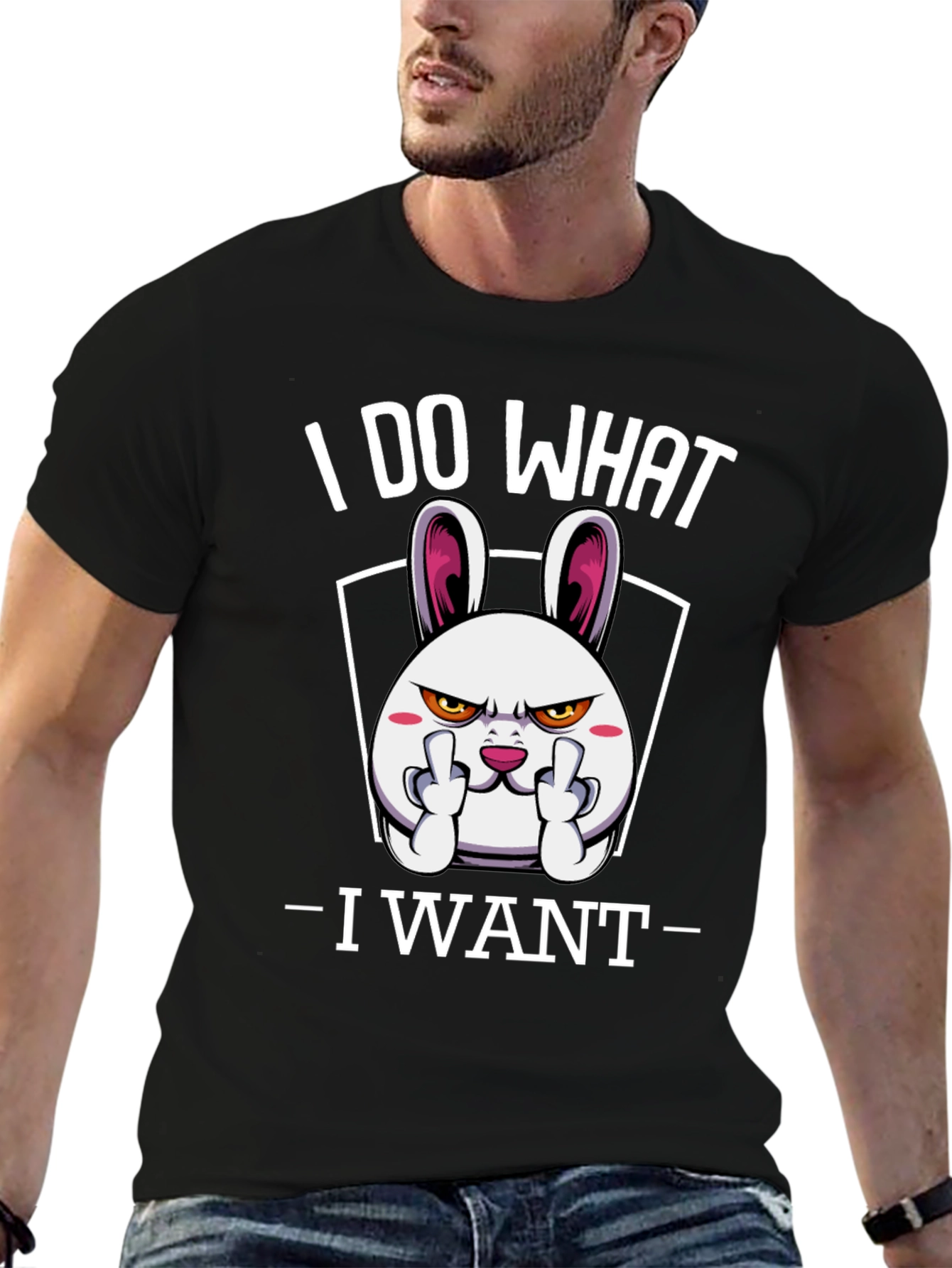Black I DO WHAT I WANT T-Shirt view 6