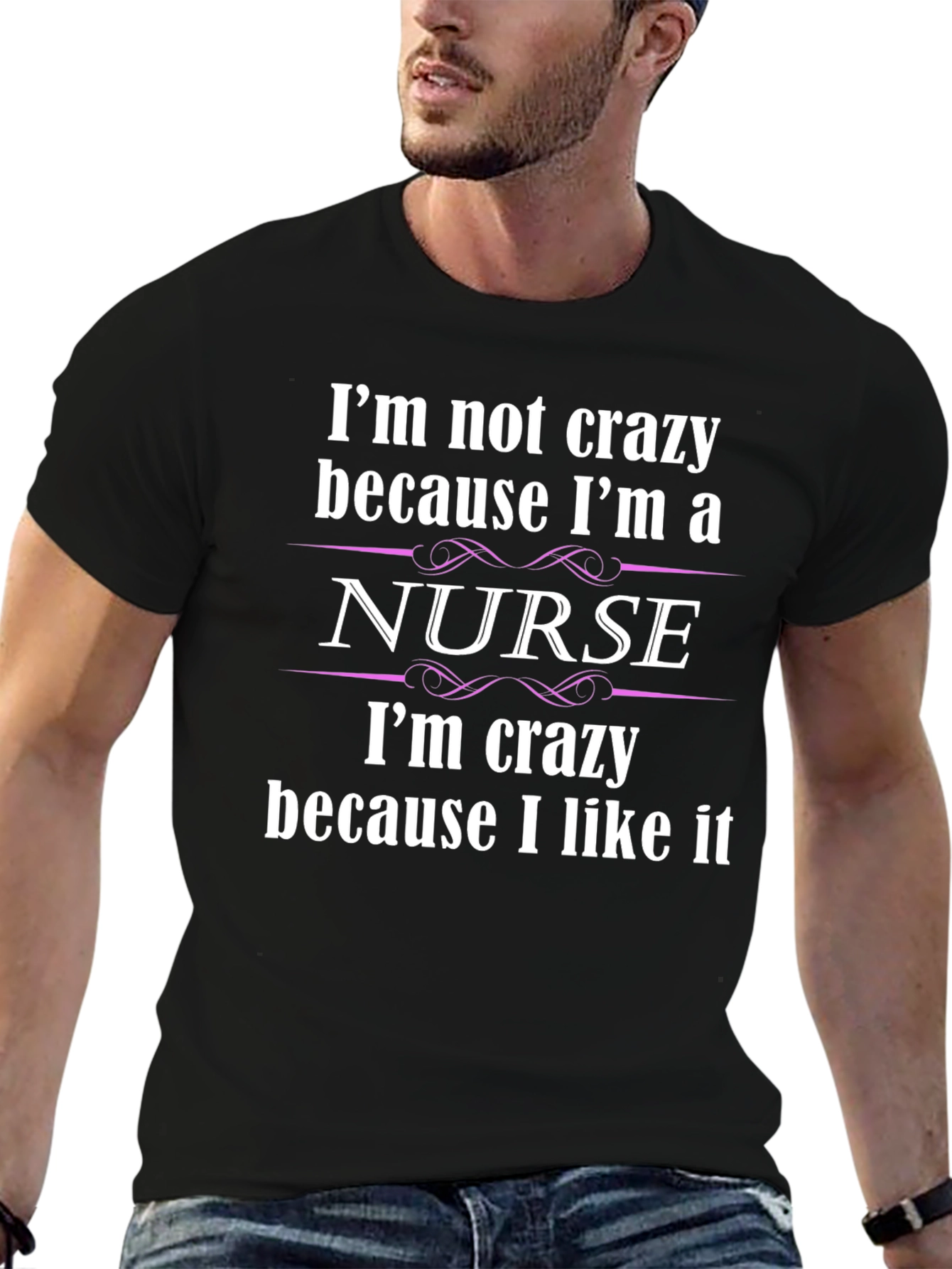 Black Crazy Nurse T-Shirt - Comfortable Cotton Blend view 6