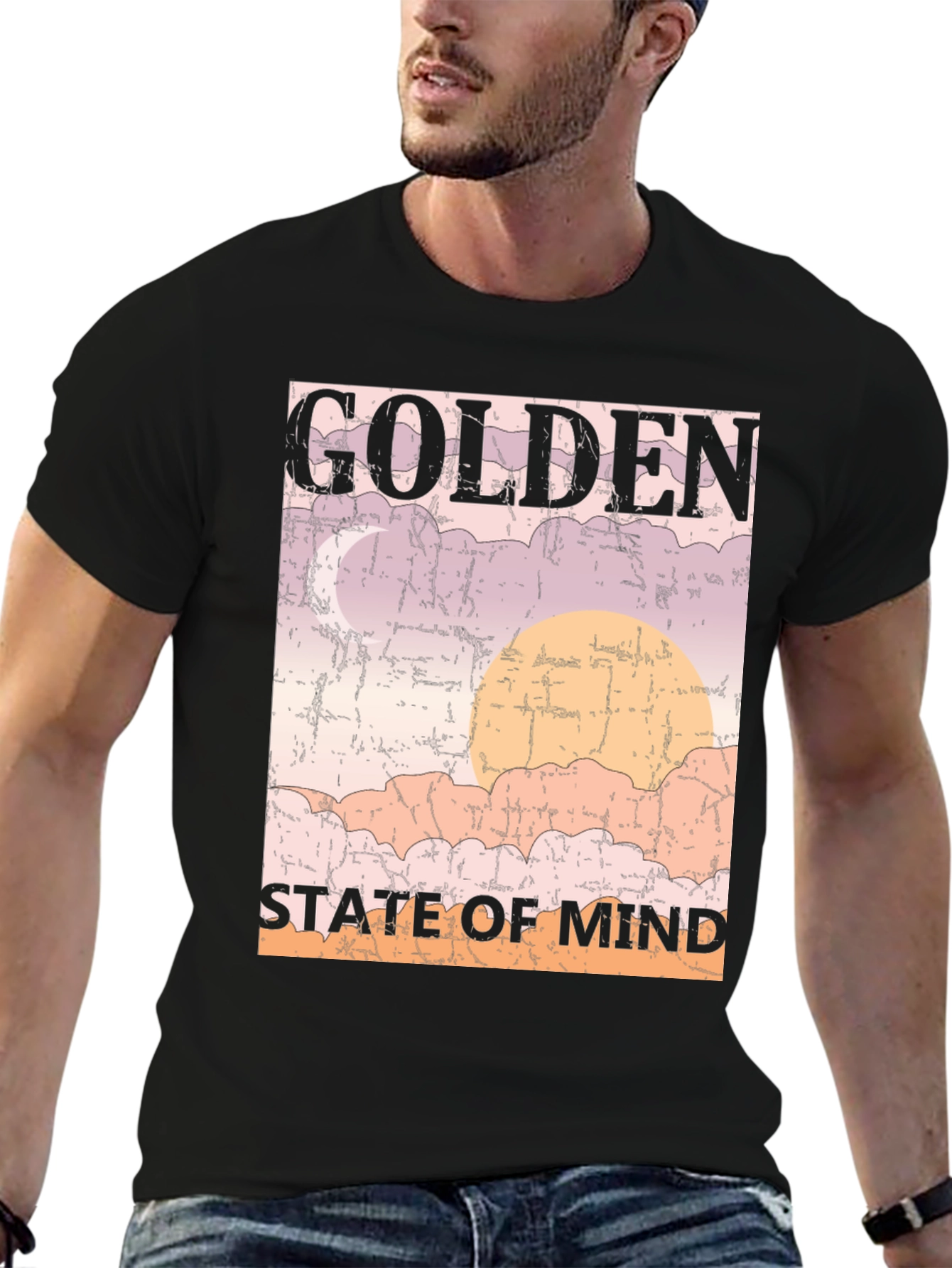 Black Golden State of Mind Black Graphic Tee view 6