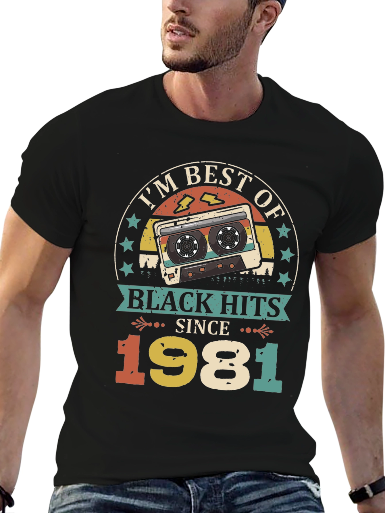 Black Best of Black Hits 1981 Cassette Graphic Tee view 6