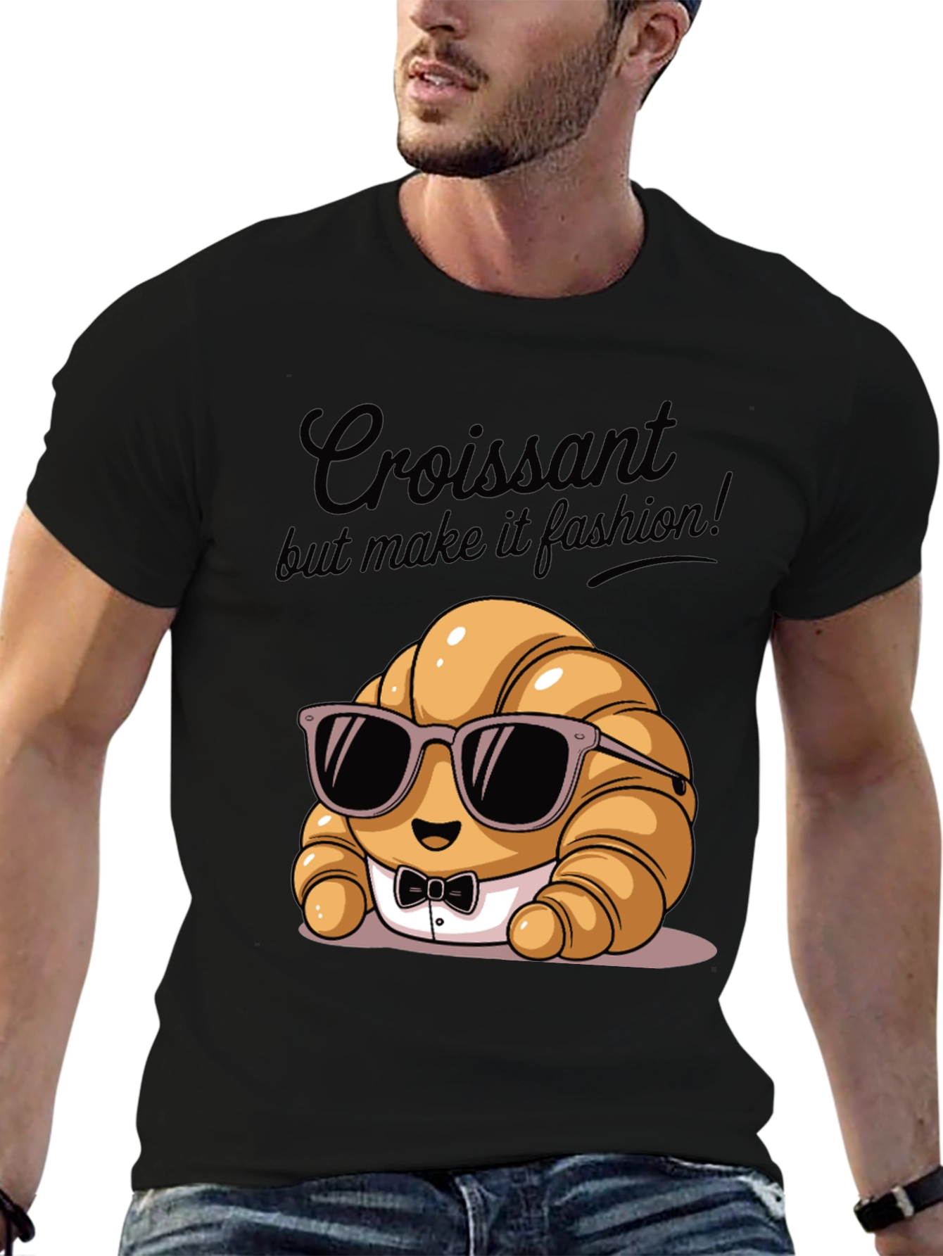 Black Croissant Fashion T-Shirt view 6