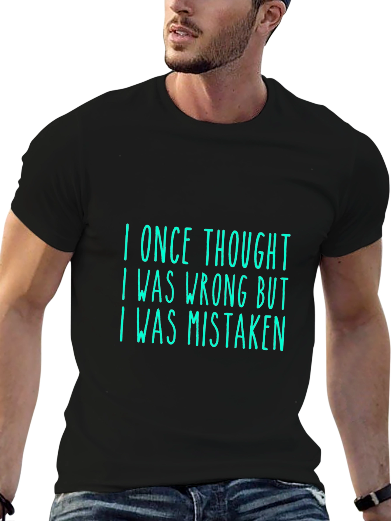 Black Humorous 'I Was Mistaken' Graphic Tee view 6
