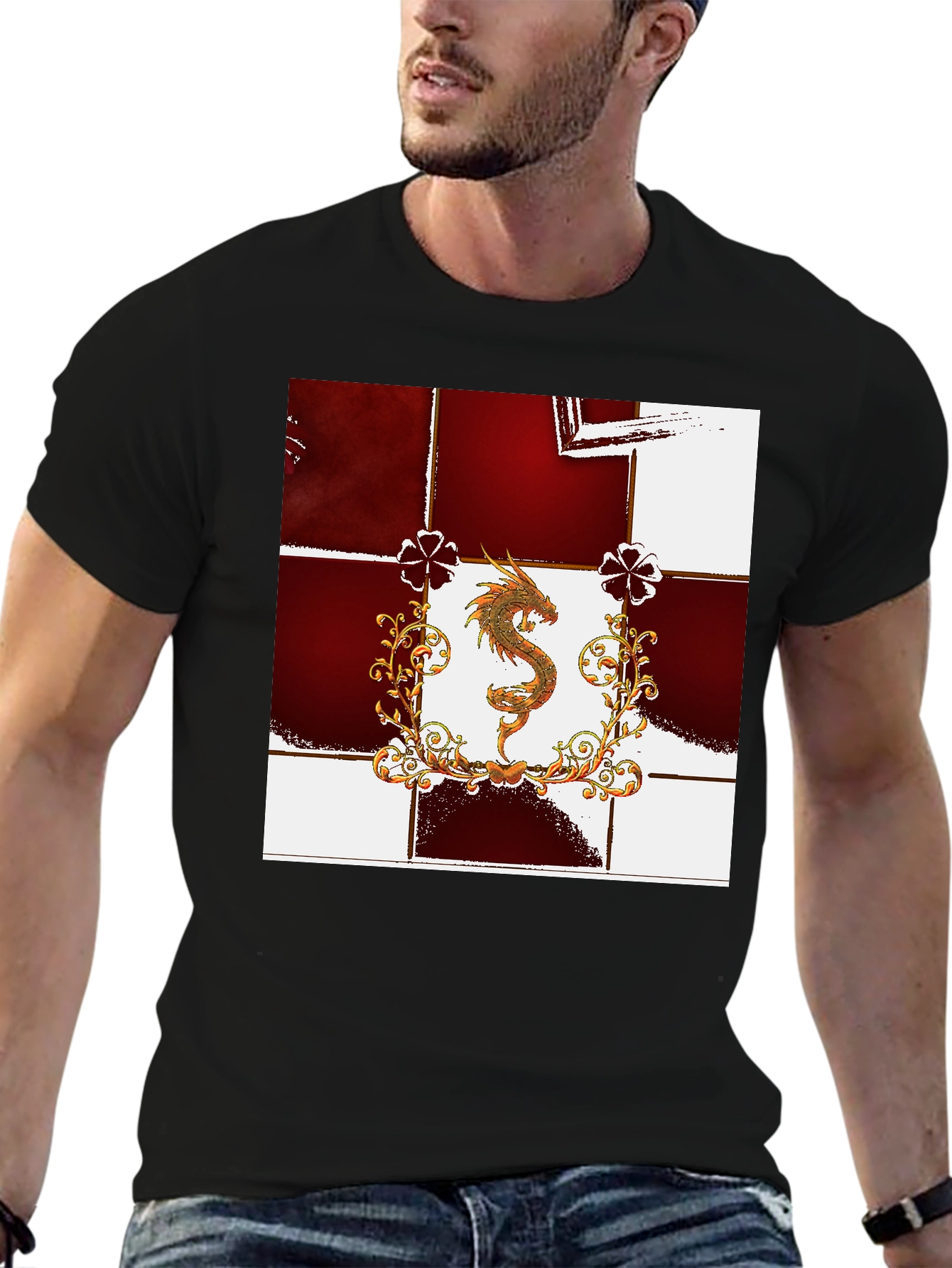 Black Dragon Emblem Black T-Shirt view 6