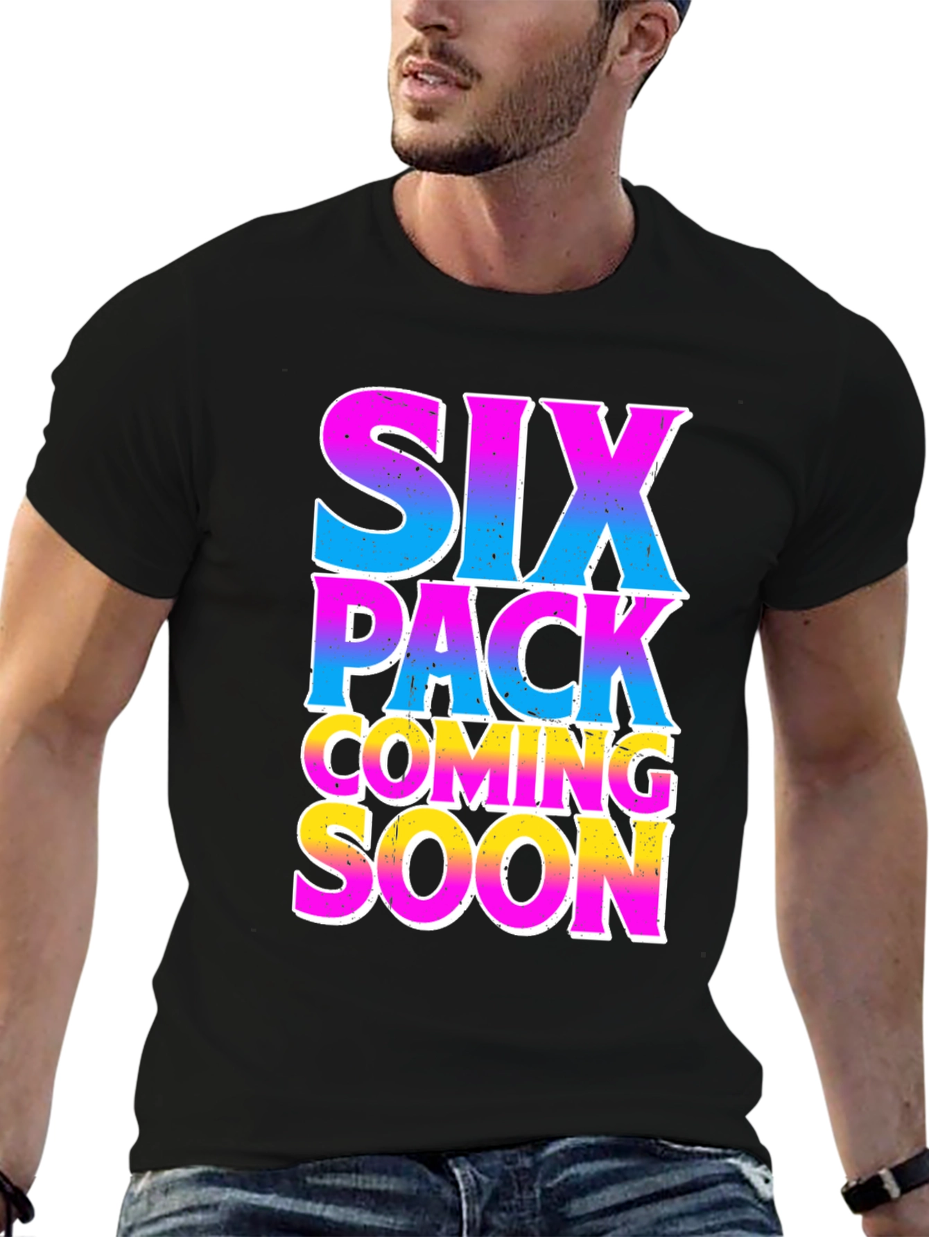 Black Six Pack Coming Soon Graphic T-Shirt view 6