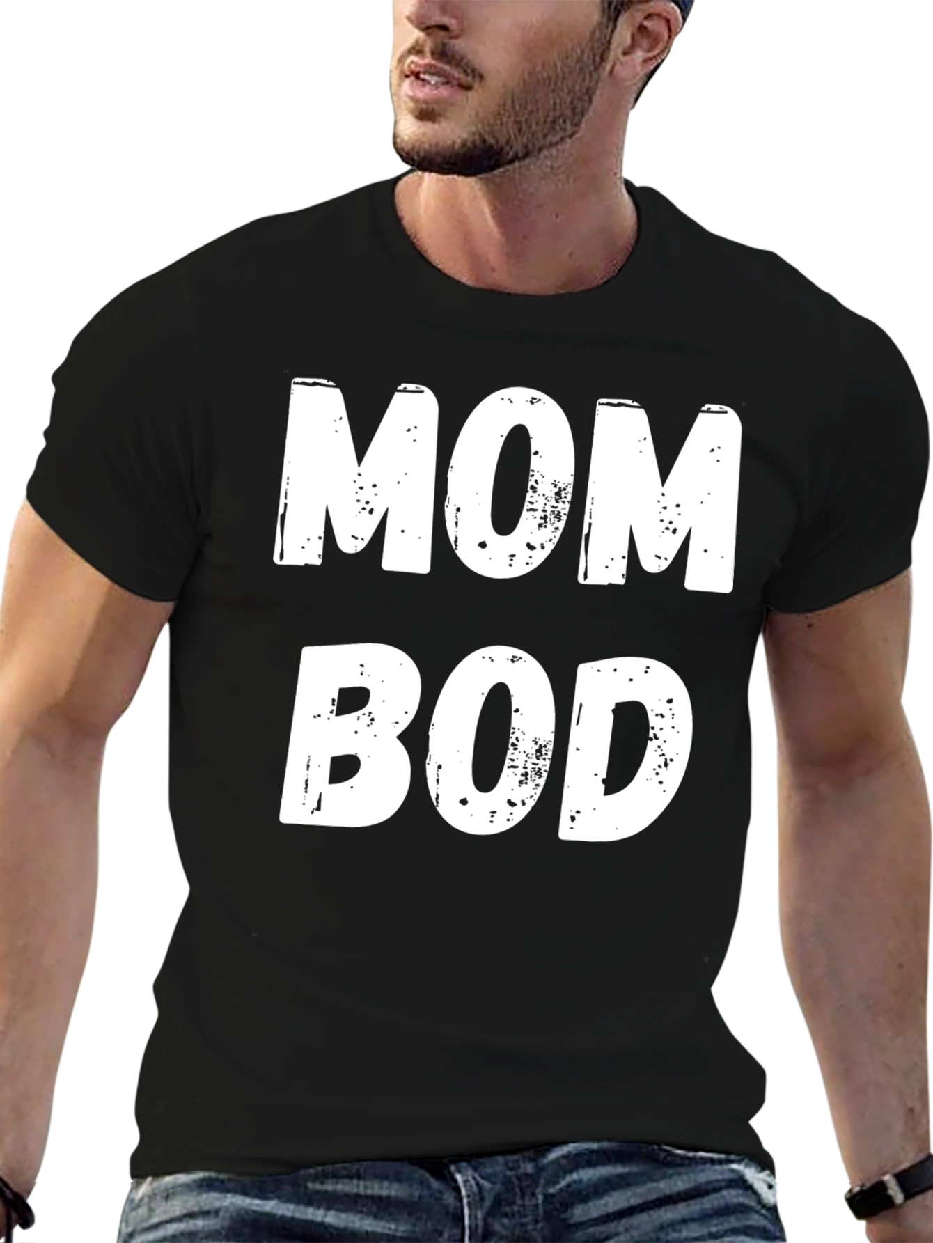 Black Mom Bod Black T-Shirt Funny Novelty Tee view 6