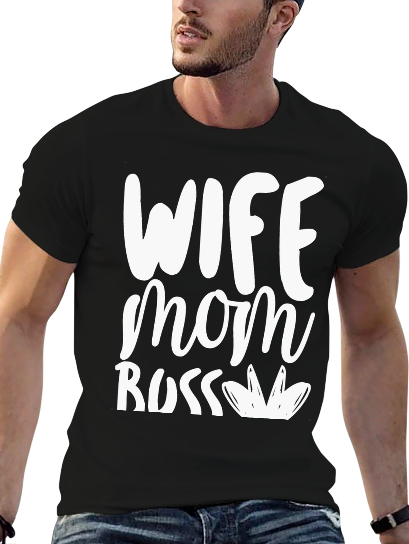 Black Wife Mom Boss Graphic T-Shirt view 6