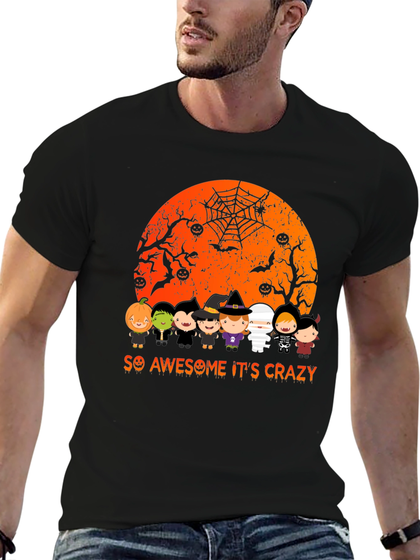 Black Halloween Kids T-Shirt - So Awesome It's Crazy view 6
