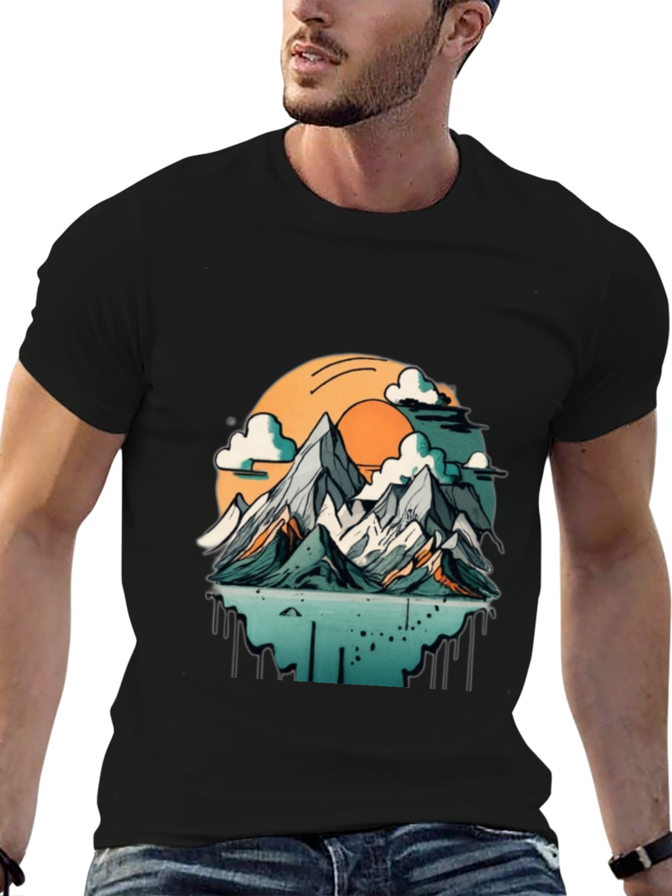 Black Mountain Sunset Graphic T-Shirt view 6