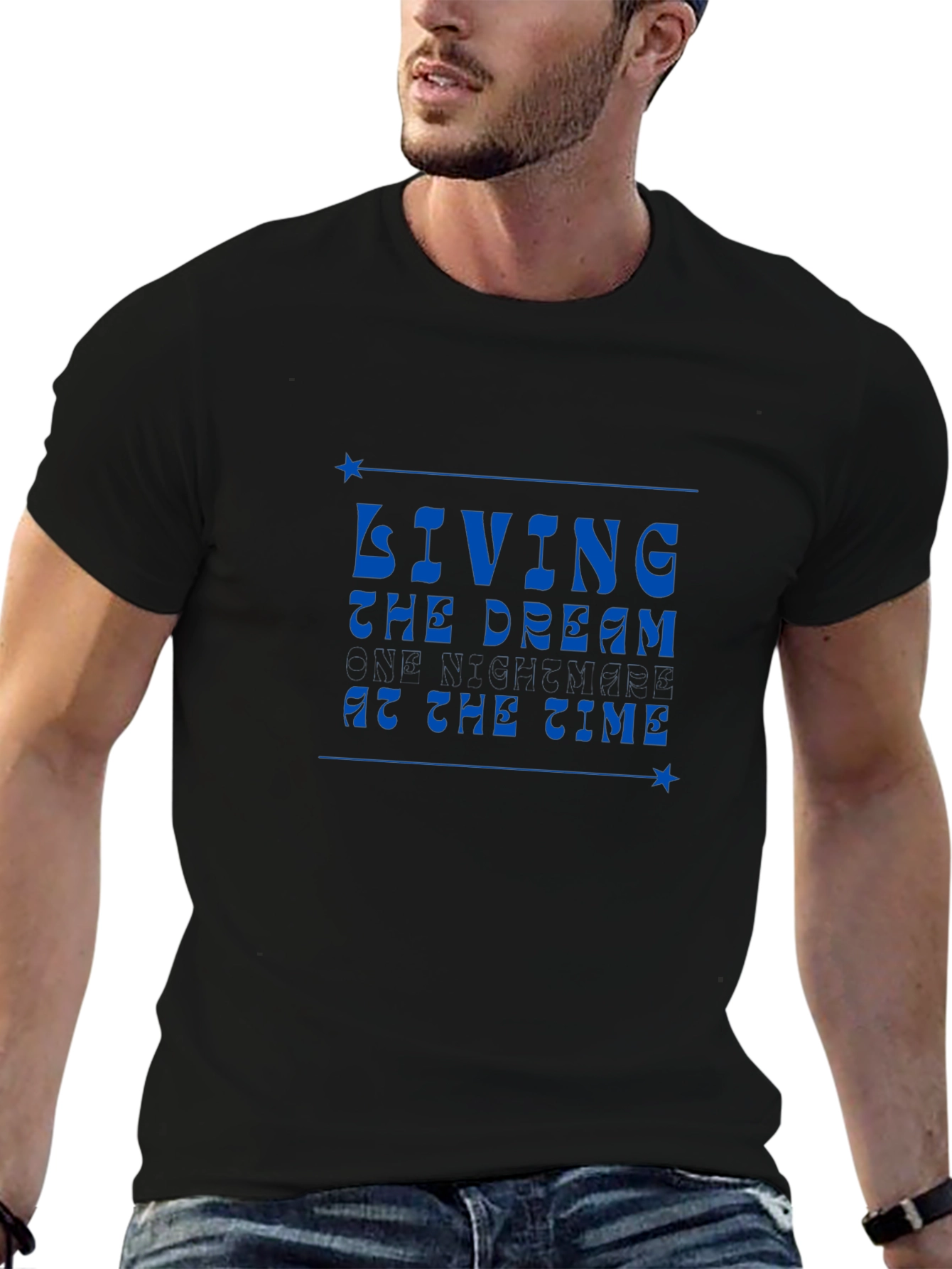 Black Living the Dream T-Shirt - Black view 6