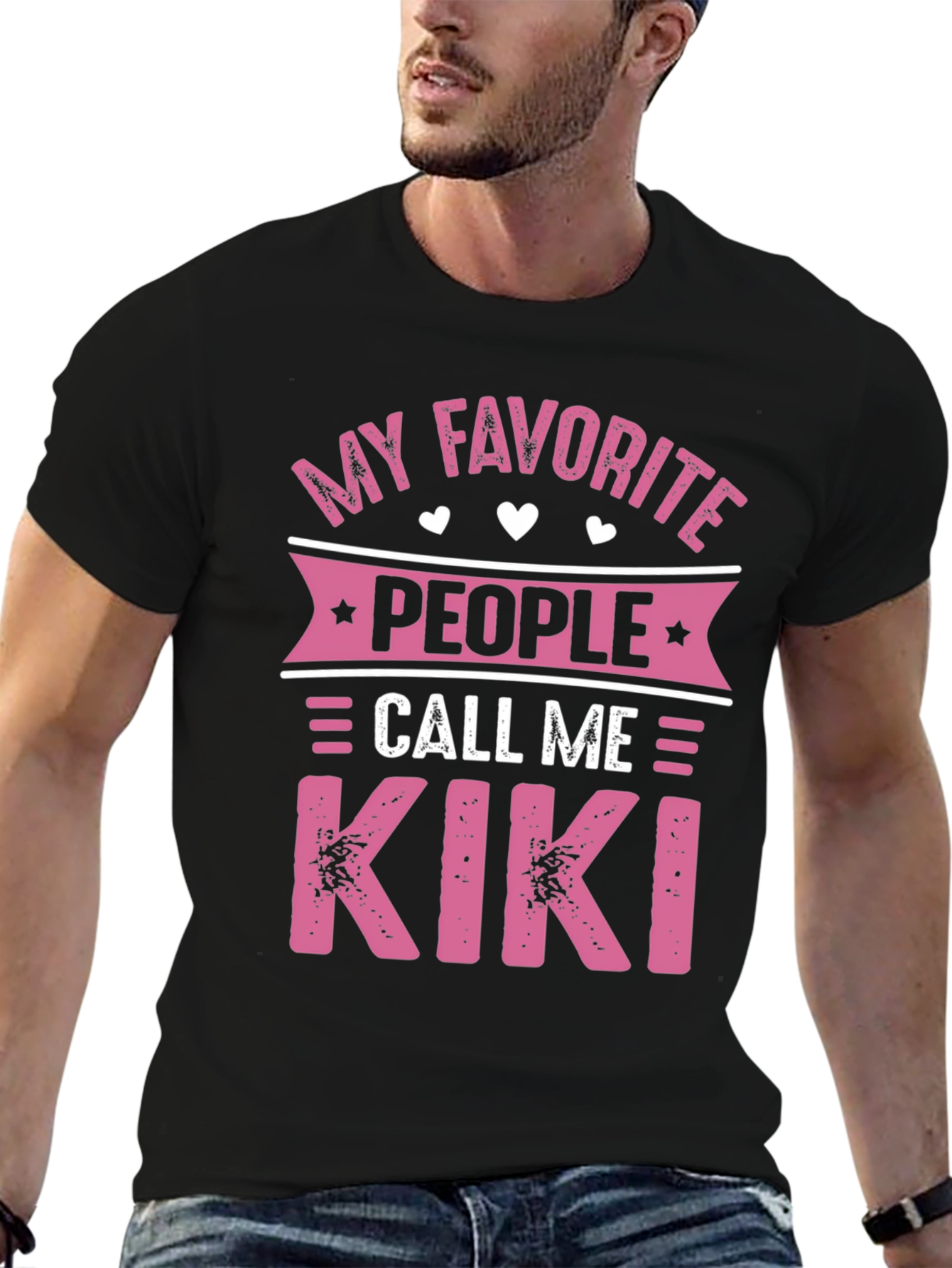Black My Favorite People Call Me Kiki T-Shirt view 6