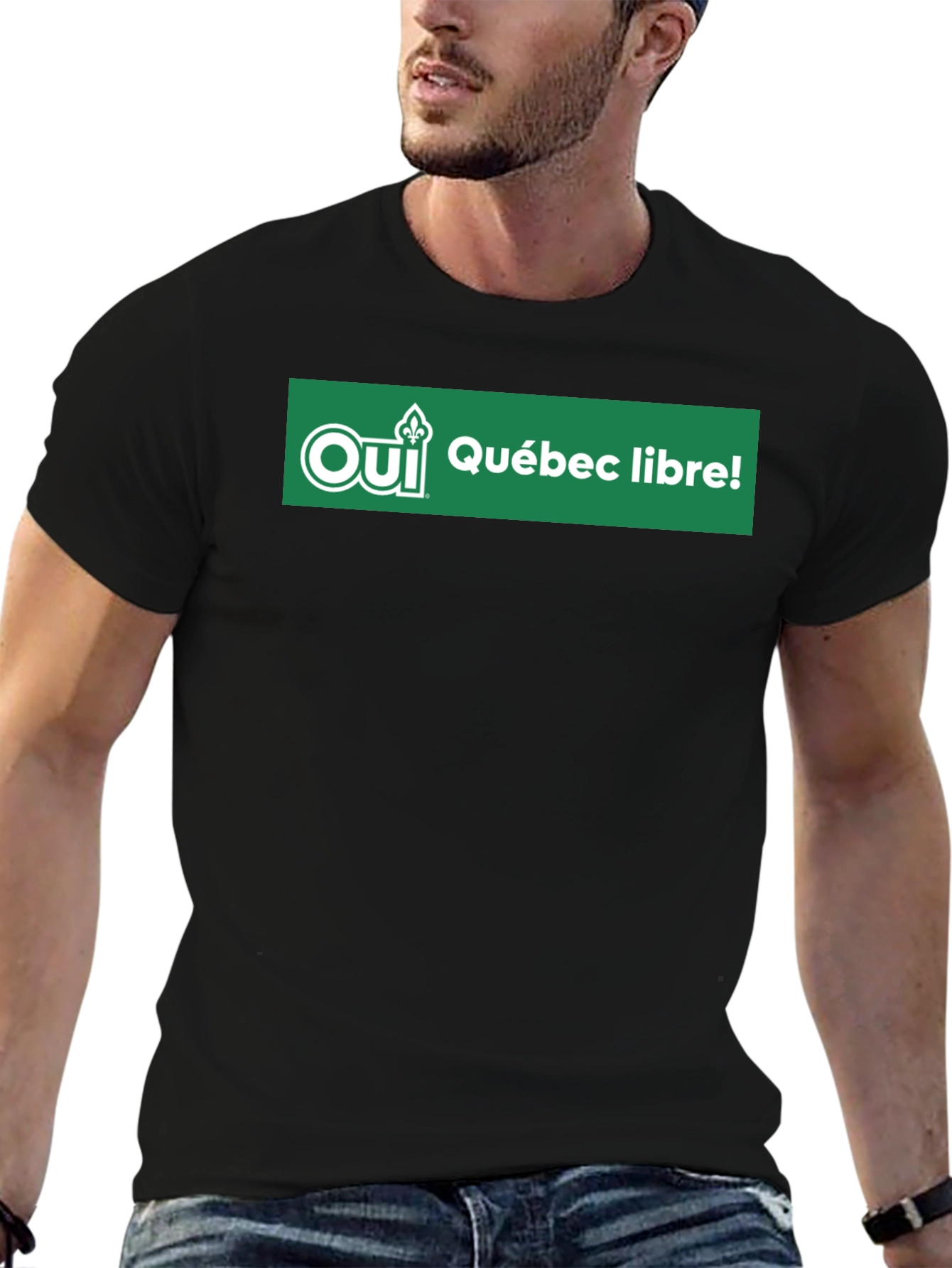 Black Oui Quebec Libre T-Shirt view 6