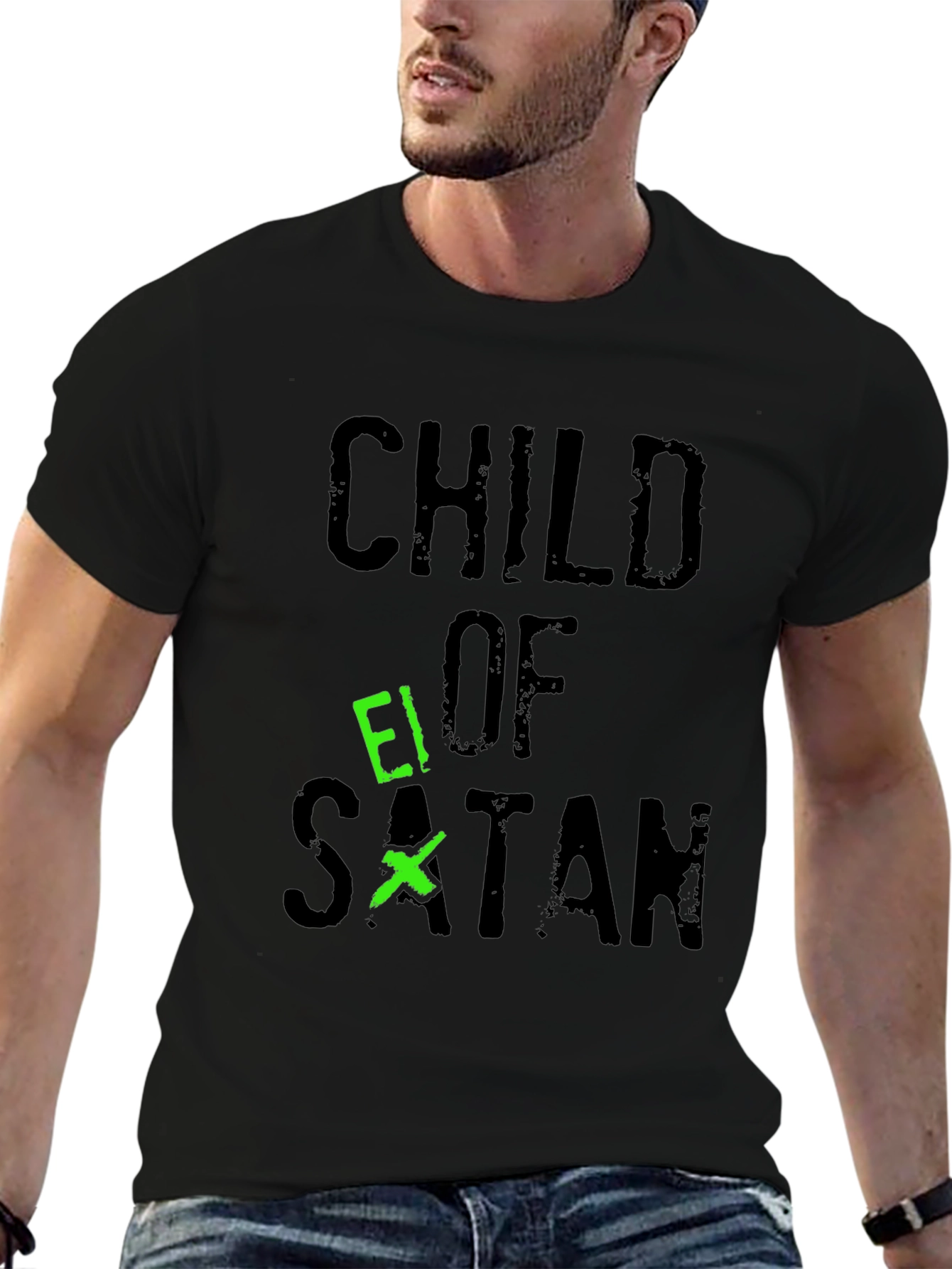 Black Child of Satan T-Shirt - Grunge Graphic Tee view 6