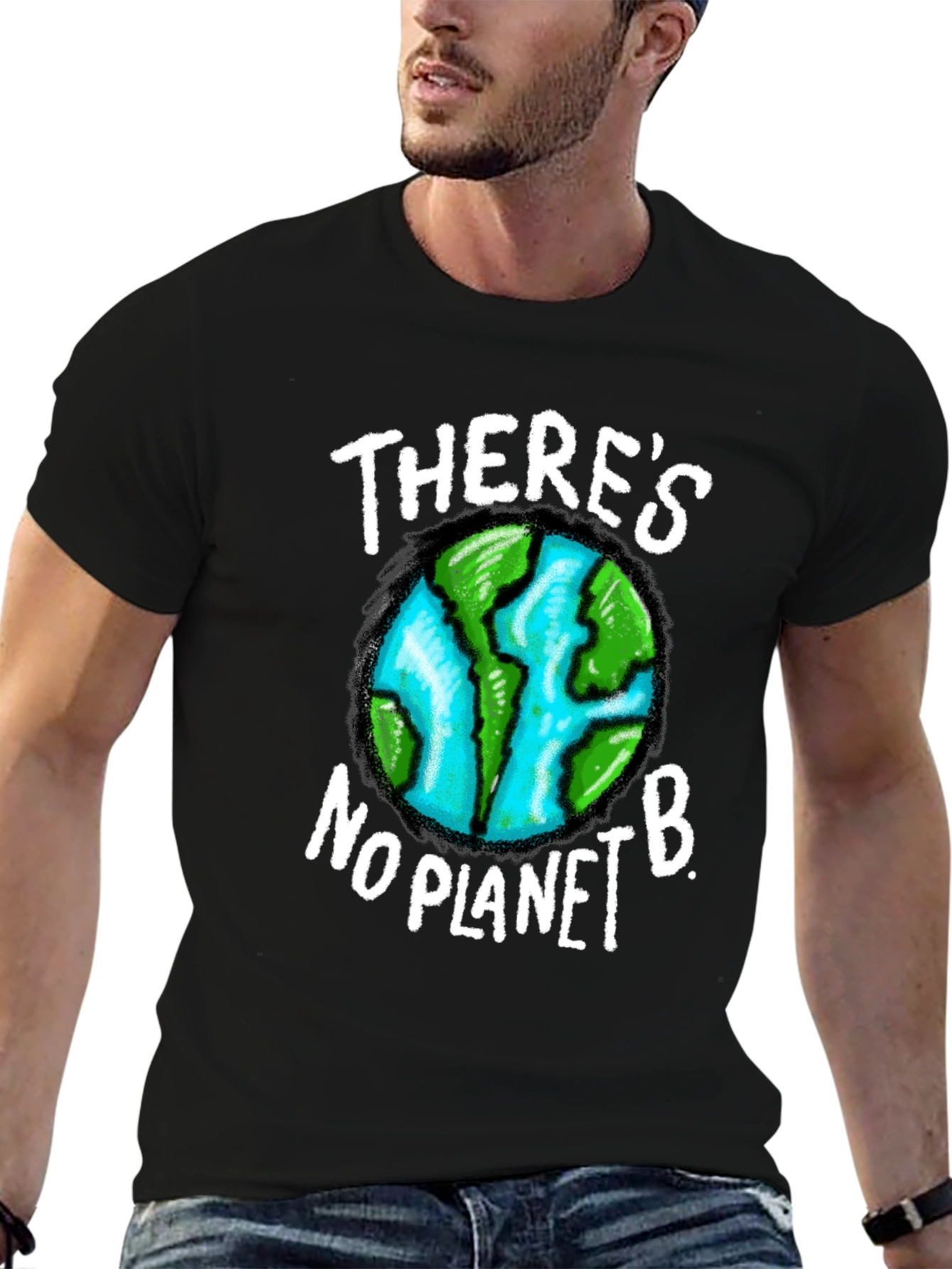 Black There's No Planet B Graphic T-Shirt view 6
