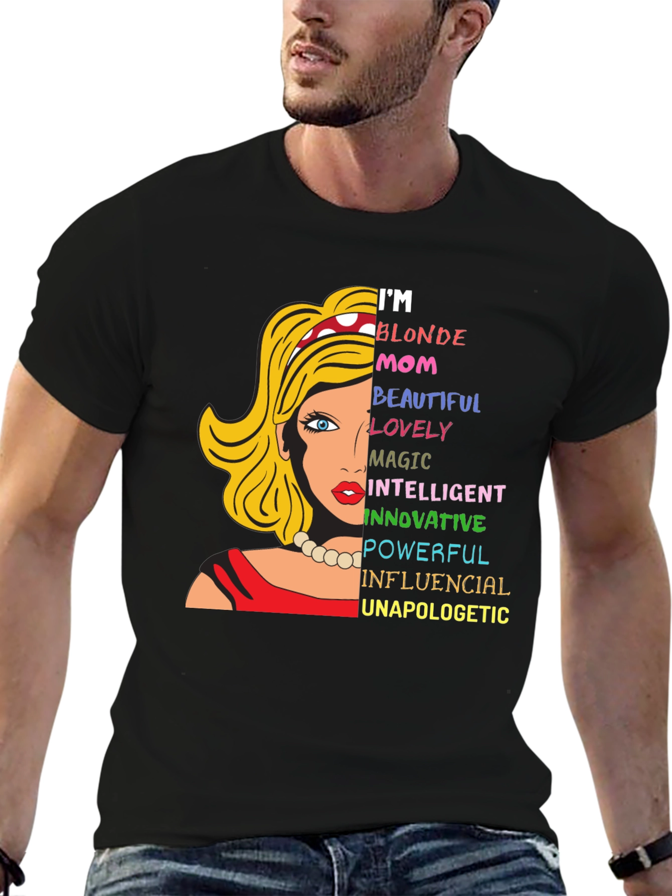 Black Blonde Mom Graphic Tee - Empowering Women's T-Shirt view 6