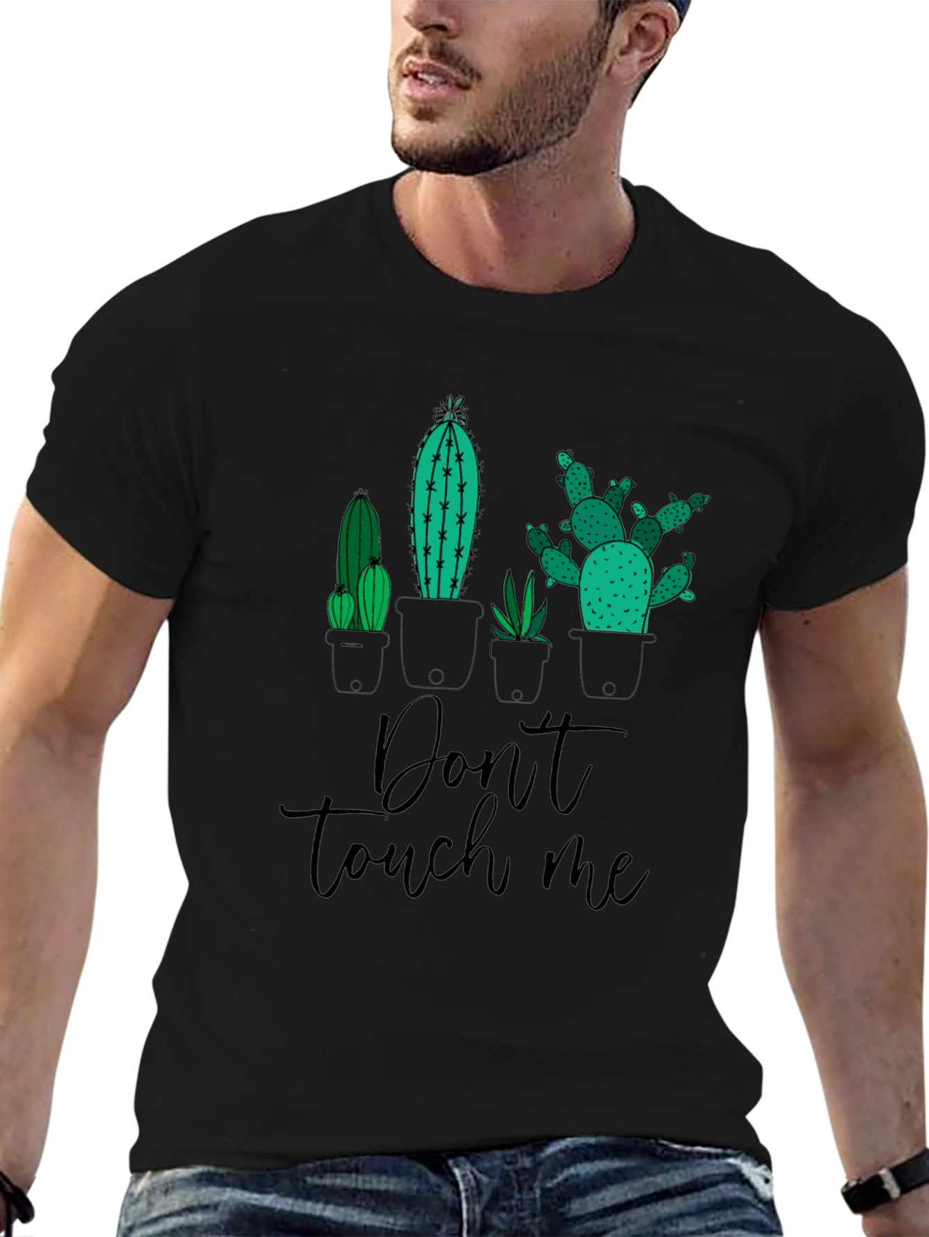 Don't Touch Me Cactus T-Shirt - Graphic Novelty Tee - 6