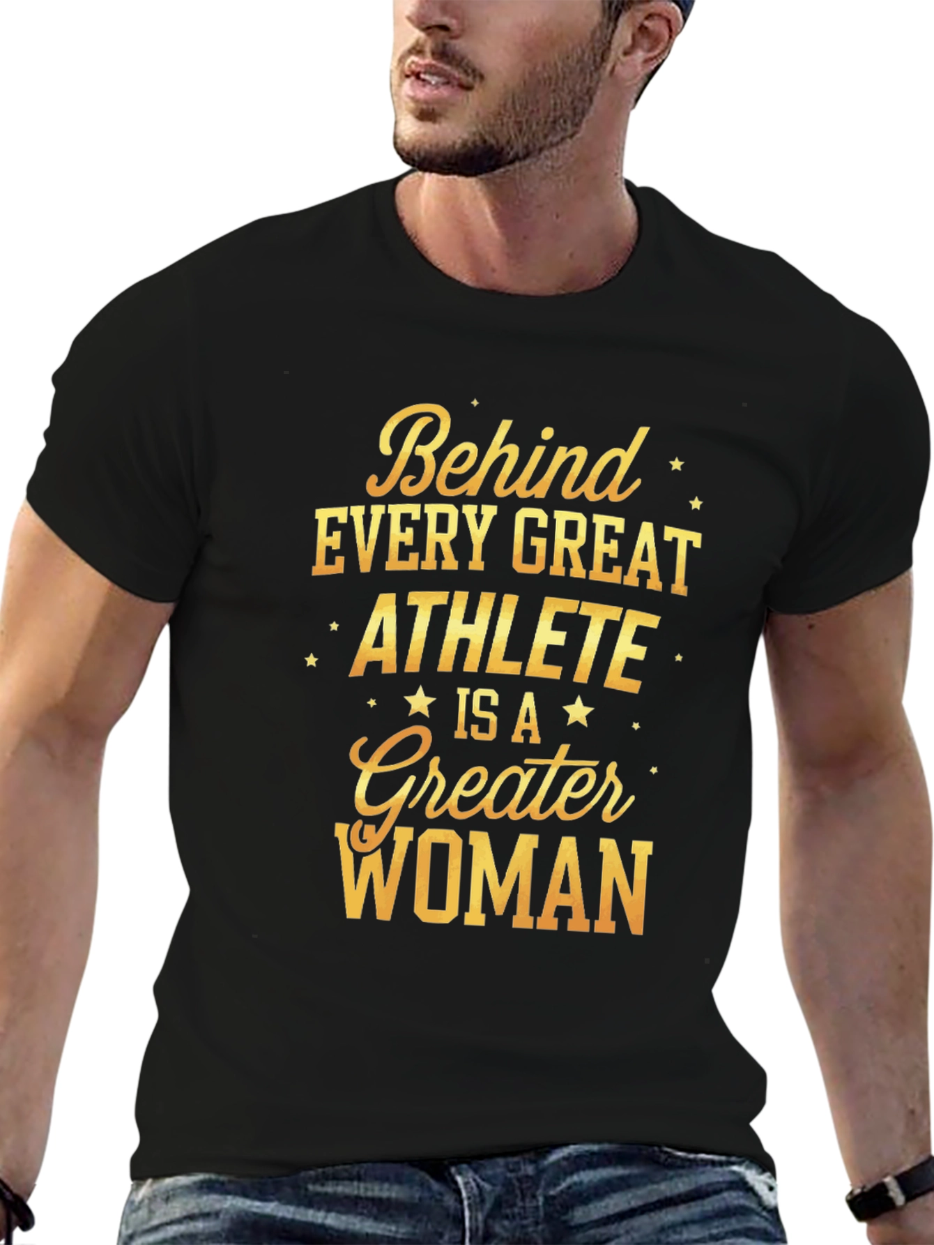 Black Behind Every Great Athlete T-Shirt view 6