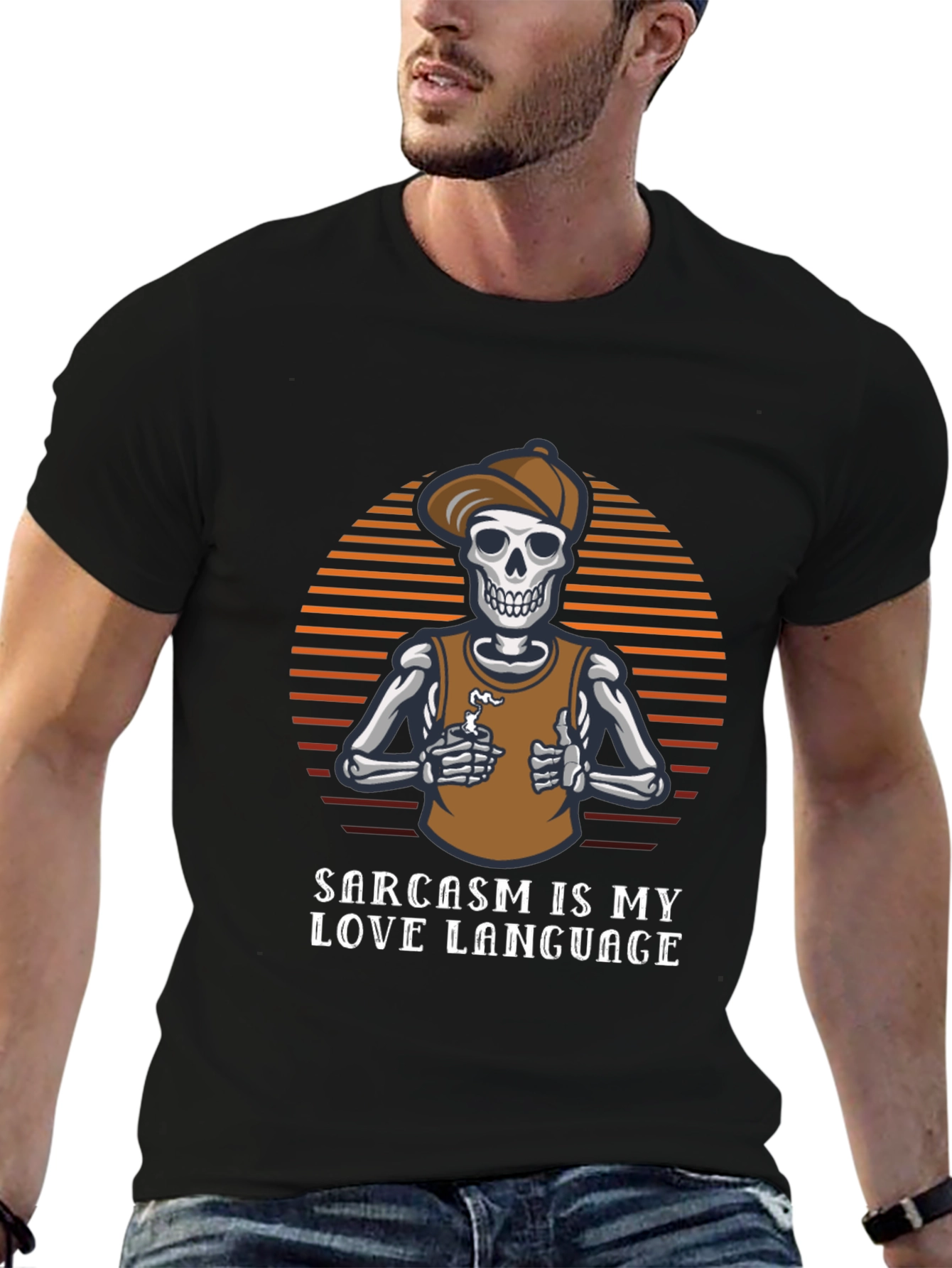 Black Sarcasm Skeleton T-Shirt view 6