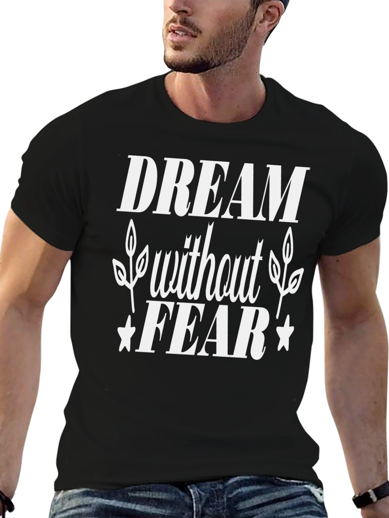 Black Dream Without Fear Black Graphic Tee view 6