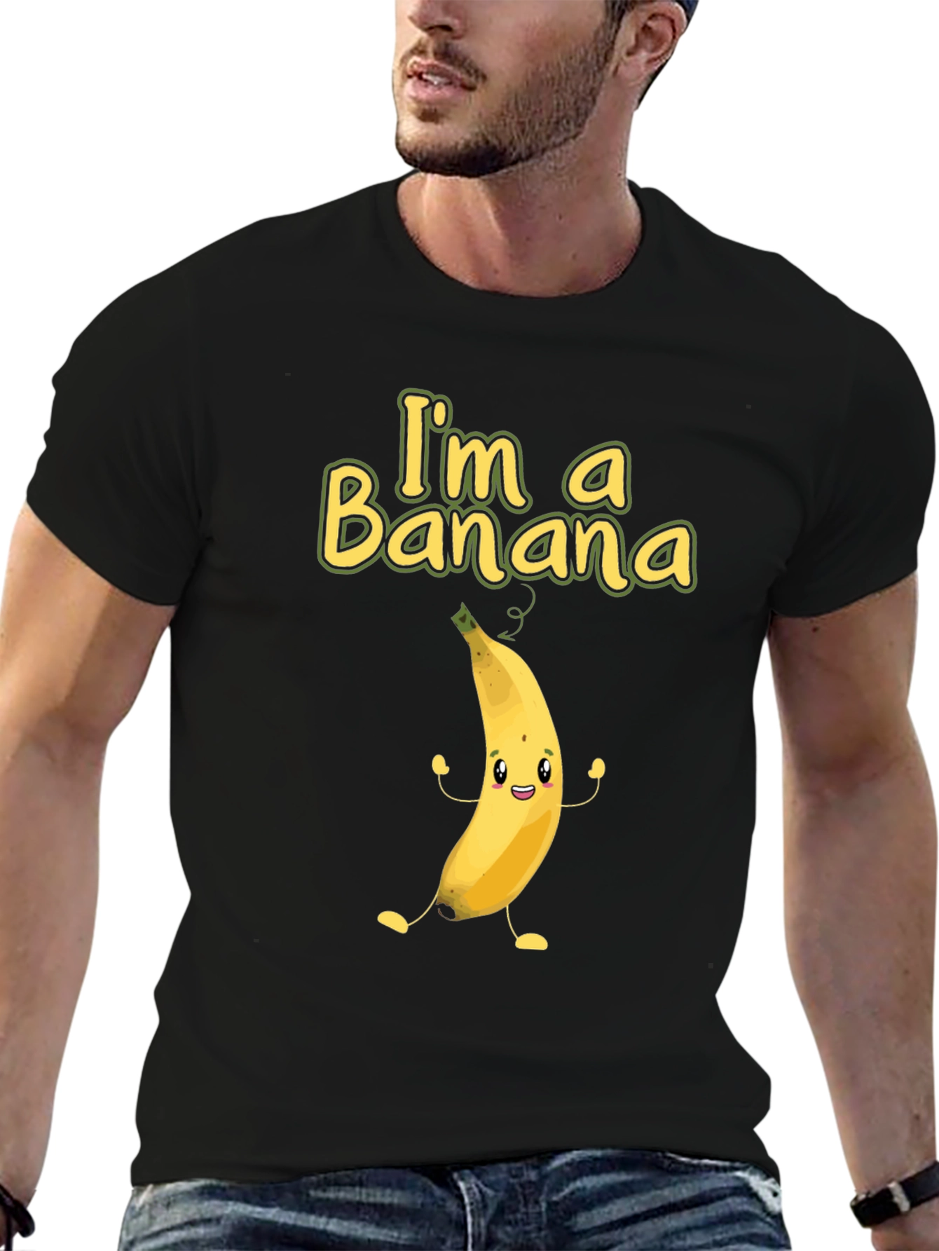 Black I'm a Banana Funny Graphic Tee view 6