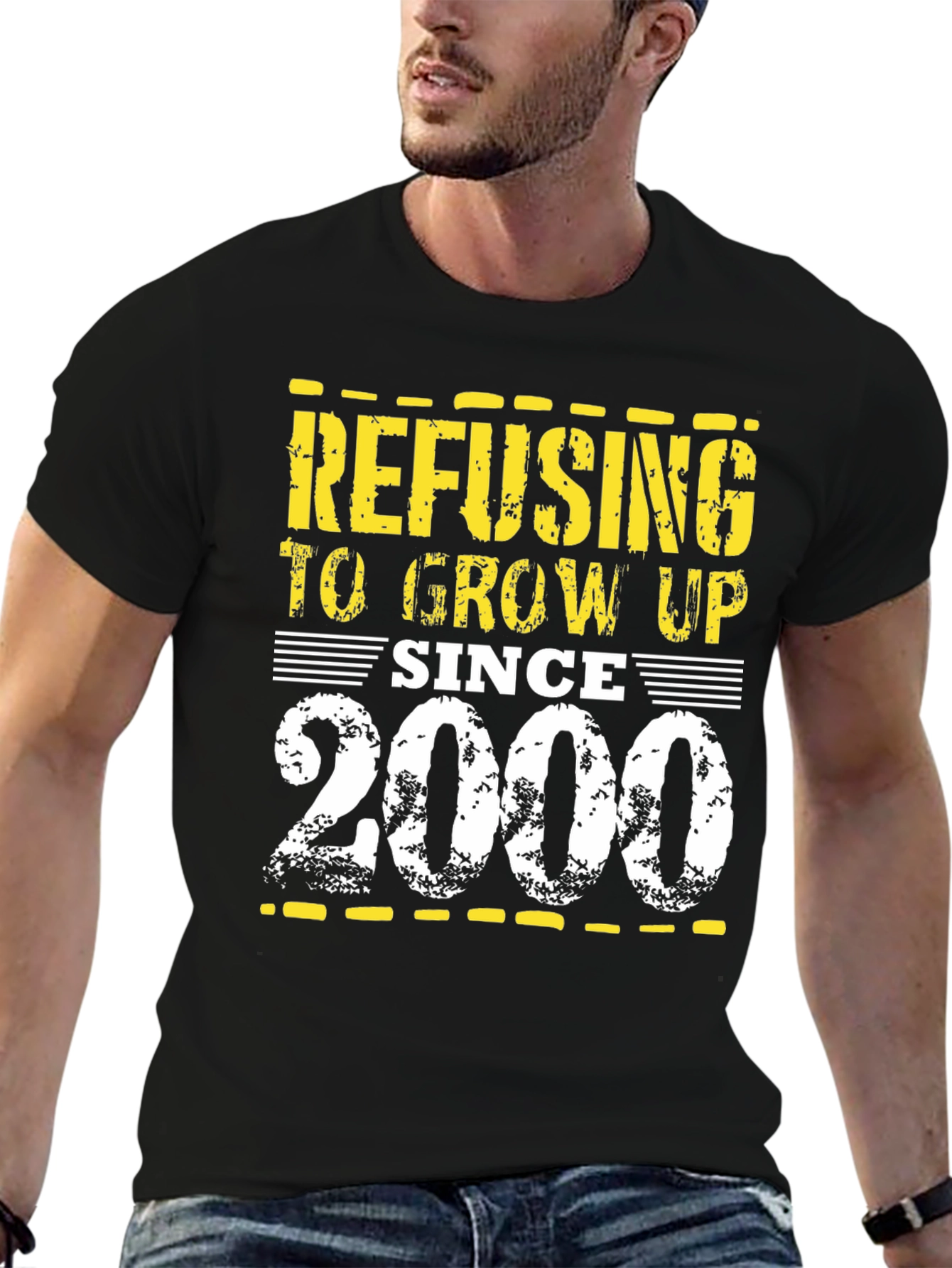 Black Refusing to Grow Up Since 2000 T-Shirt view 6