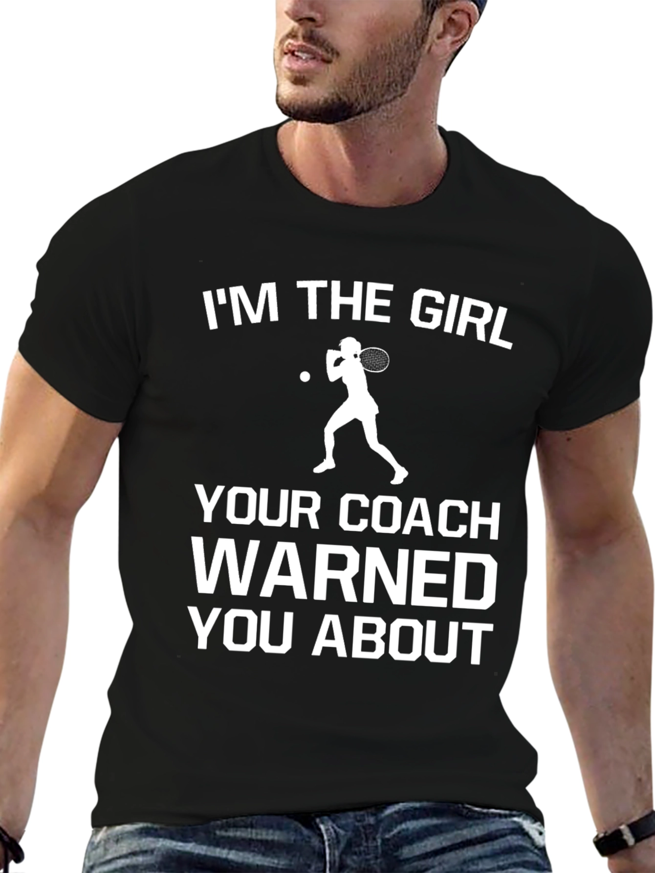 Black I'm The Girl Tennis T-Shirt view 6