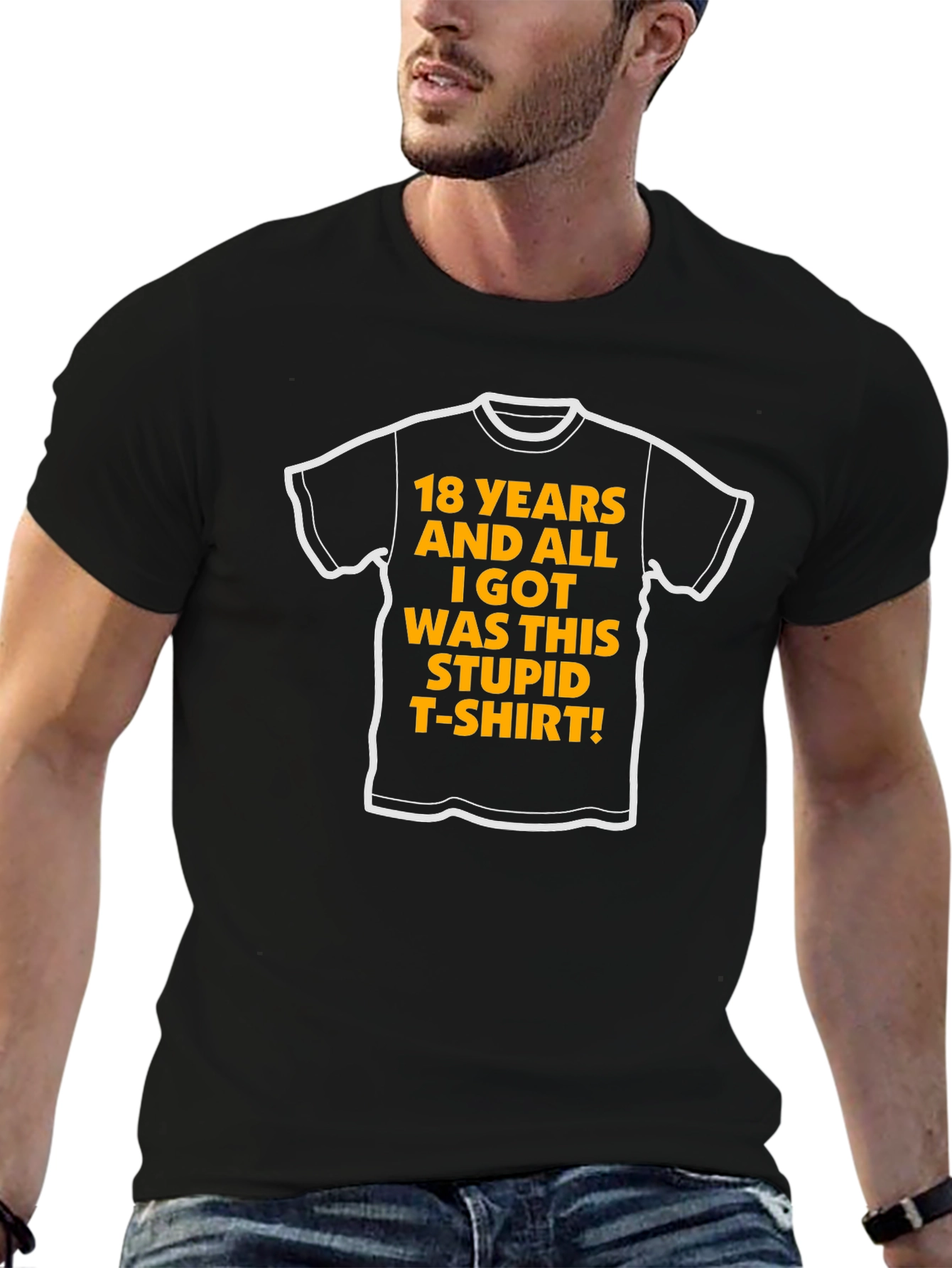 Black Funny 18th Birthday Graphic T-Shirt view 6
