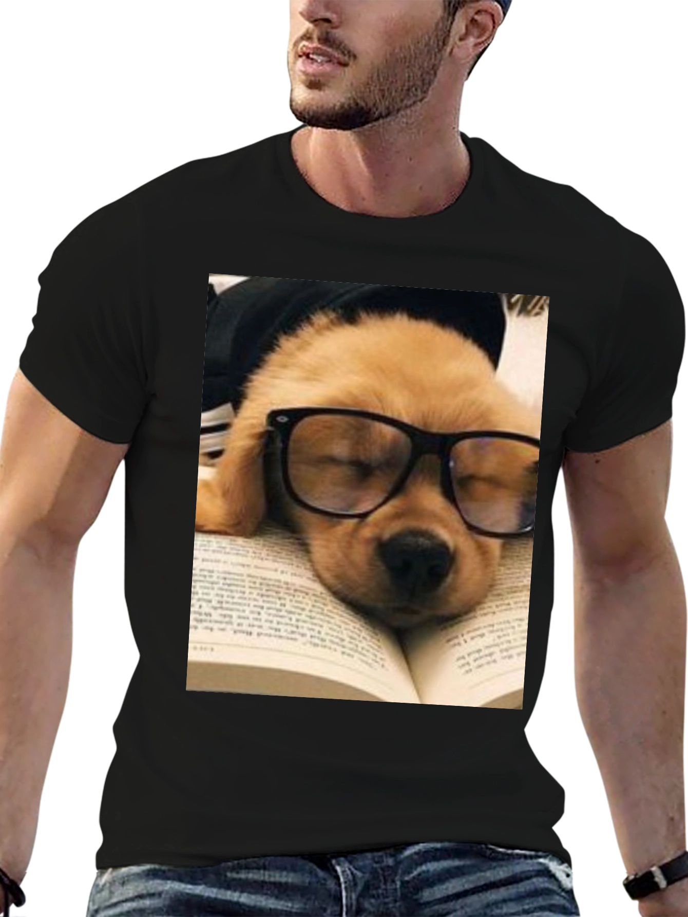 Black Bookworm Pup T-Shirt view 6