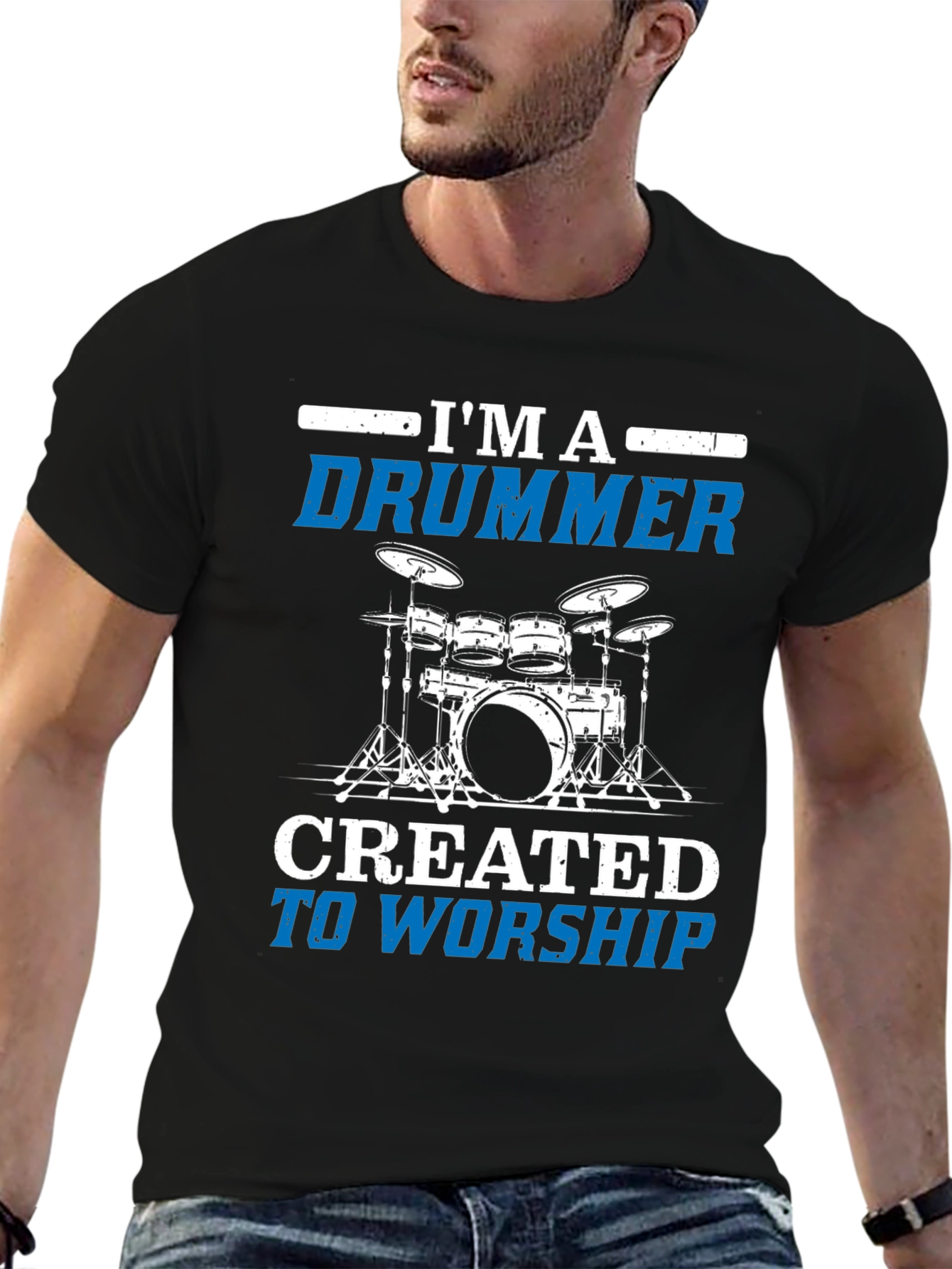 Black I'm a Drummer T-Shirt Music Band view 6