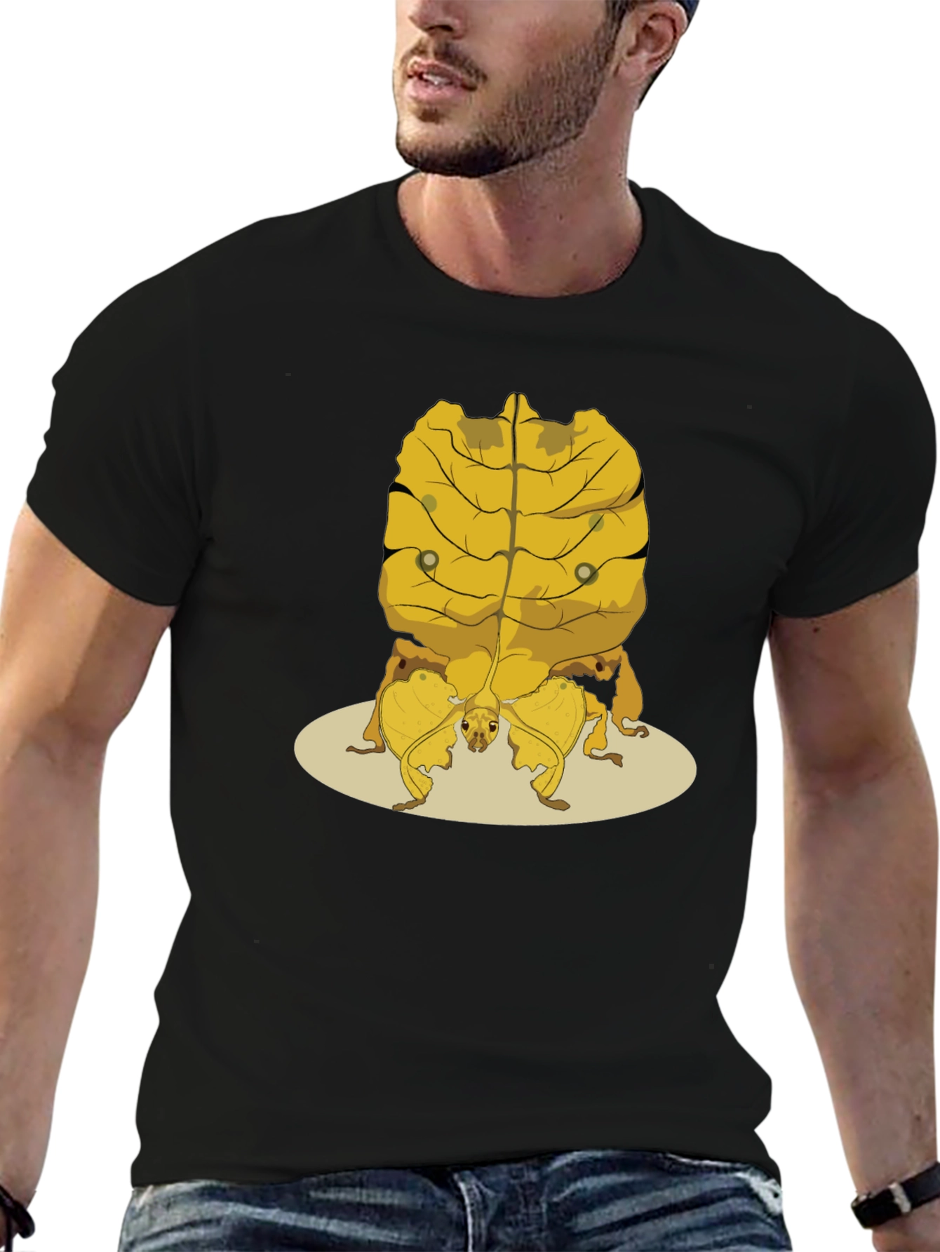 Black Leaf Insect Graphic Tee - Novelty Nature Shirt view 6