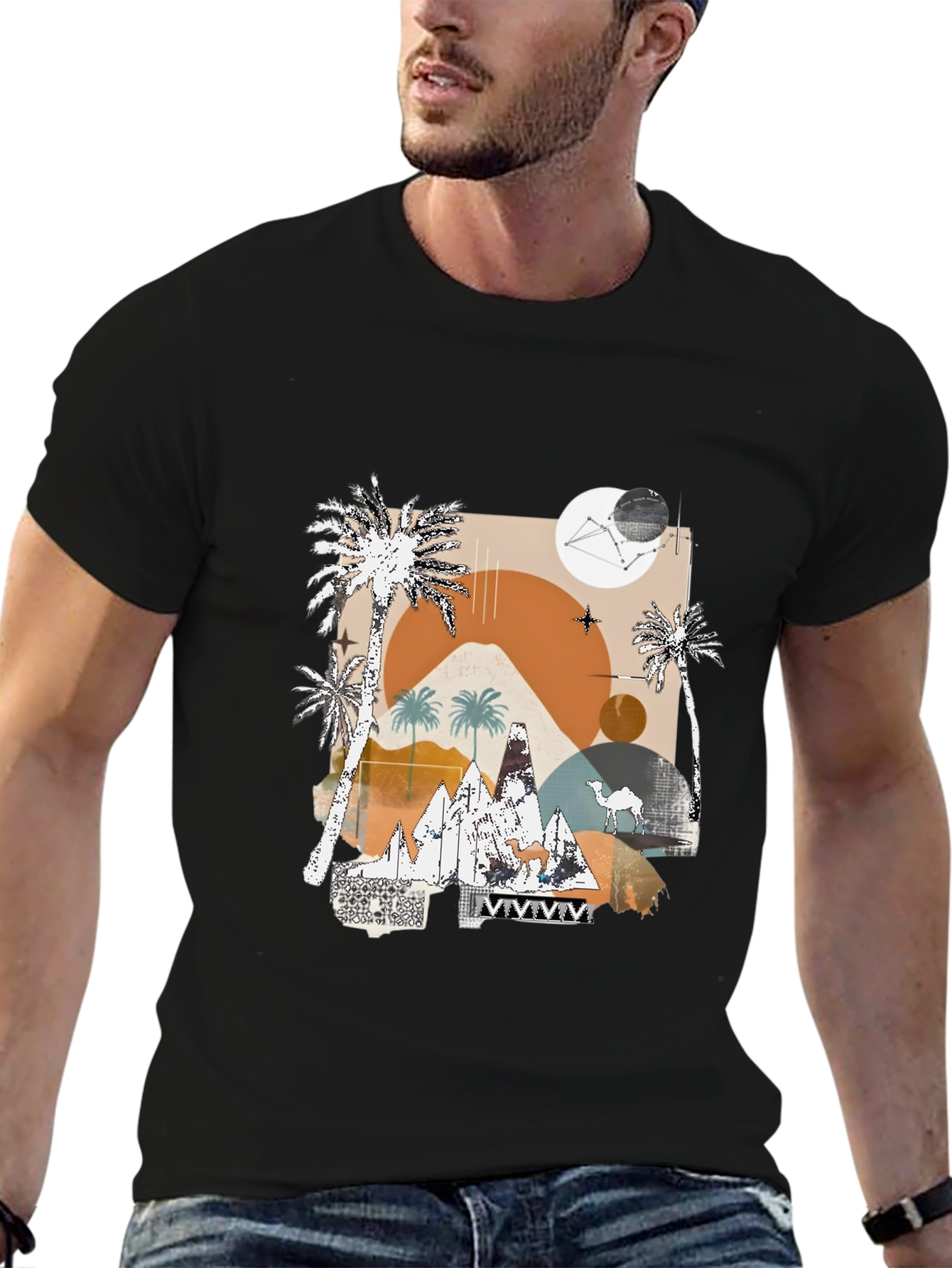 Black Desert Graphic Tee - Modern Abstract Design view 6