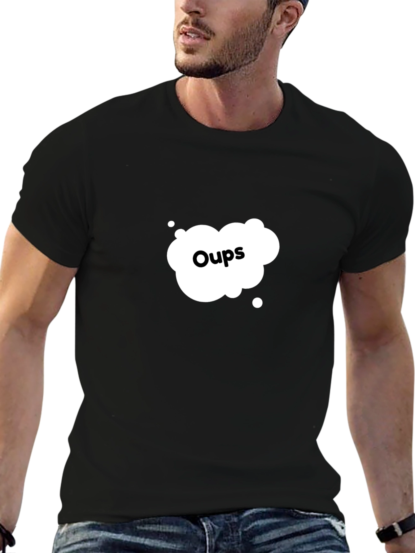 Black Oops! Graphic T-Shirt - Stylish, Casual, and Comfy view 6