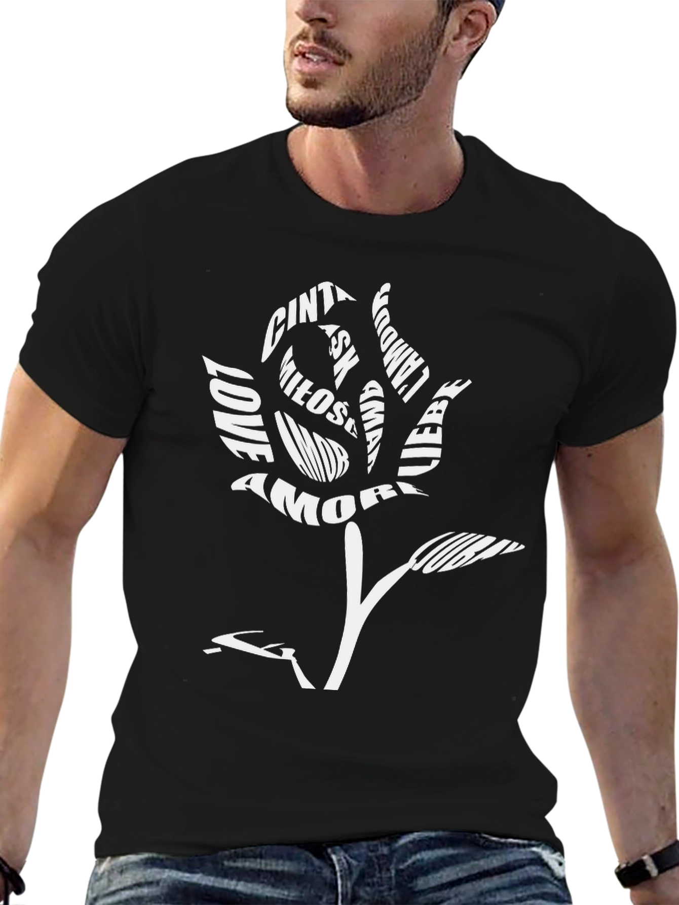 Black Rose Love T-Shirt - Stylish Graphic Tee view 6
